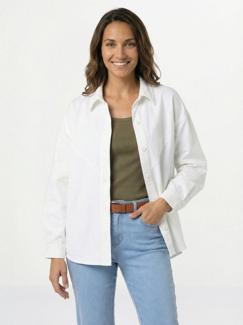 Veste surchemise coton broderie anglaise Femme Blanc TESCO FA1