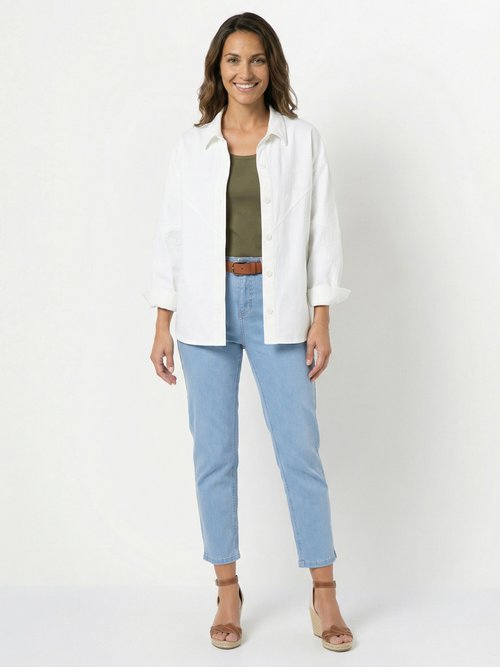 Veste surchemise coton broderie anglaise Femme Blanc TESCO SF1