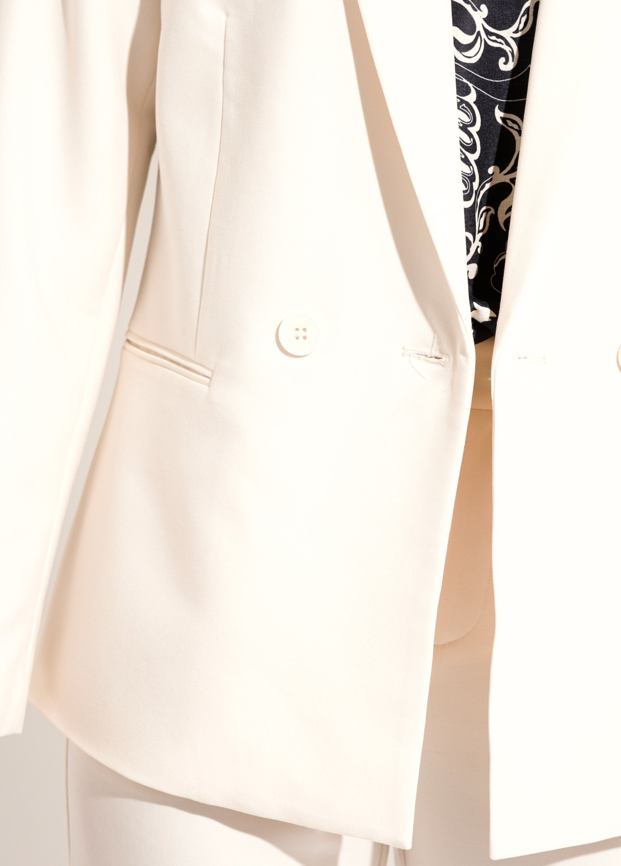 Veste tailleur unie fluide double boutonnage Femme Beige TRACY DE1