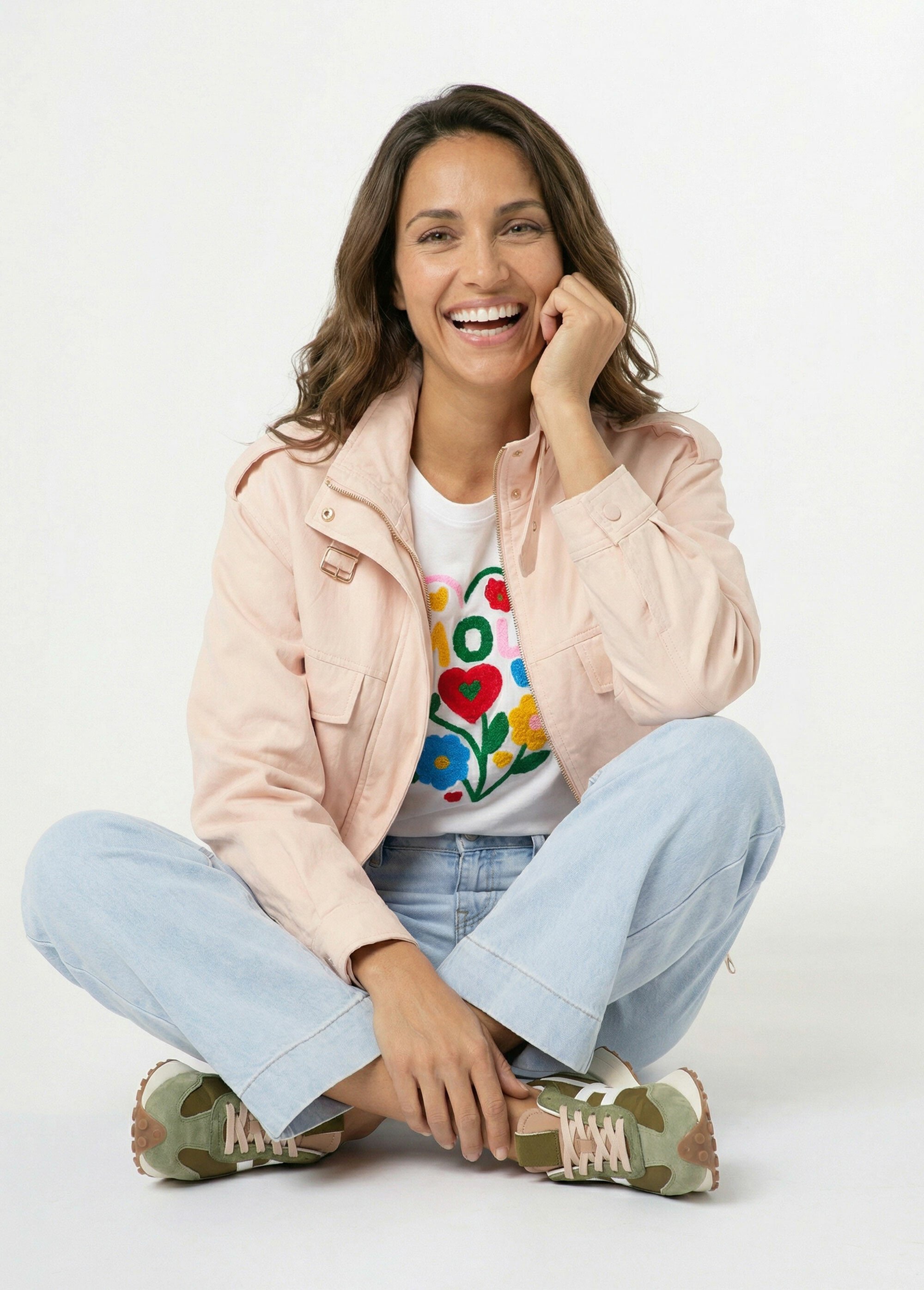 Blouson motard en simili cuir pastel Femme Rose SFT-S6216 MV1