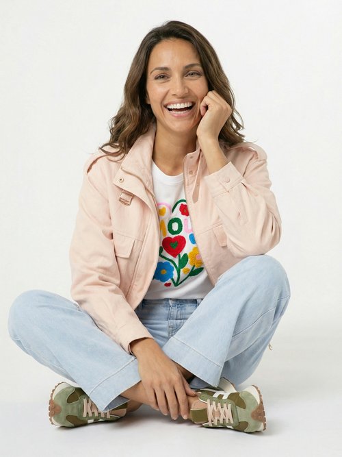 Blouson motard en simili cuir pastel Femme Rose SFT-S6216 MV1