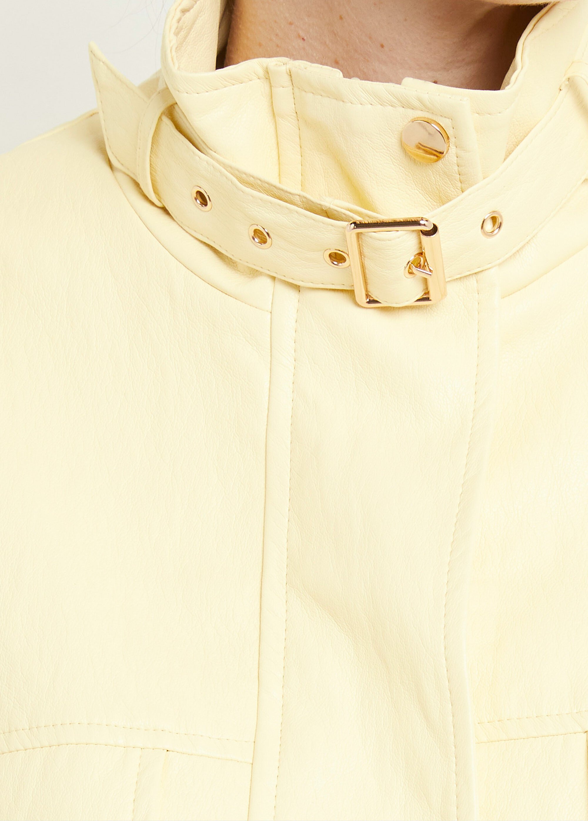 Blouson motard en simili cuir pastel