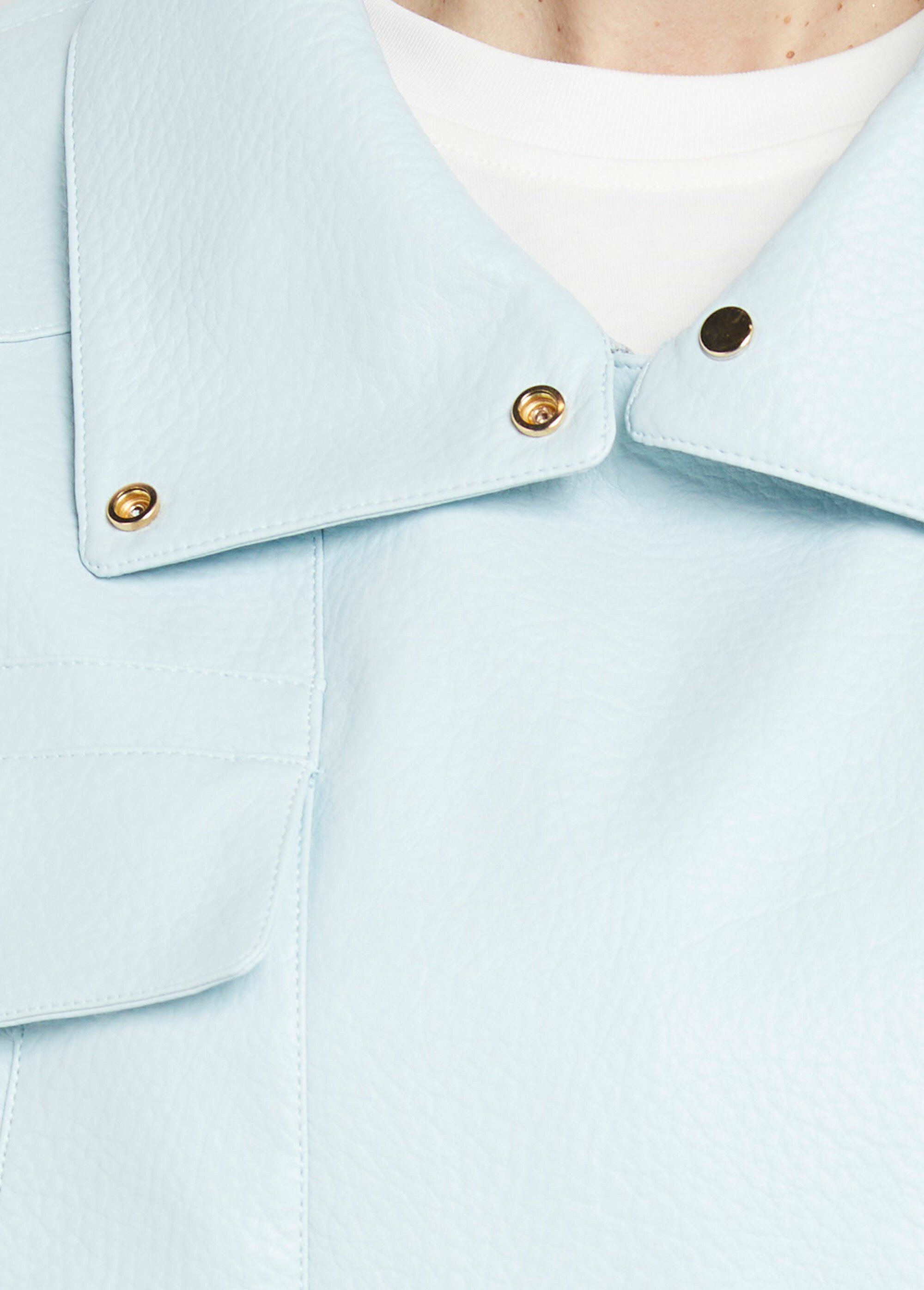 Blouson style vintage en simili cuir Femme Bleu SFT-S-6201 DE1