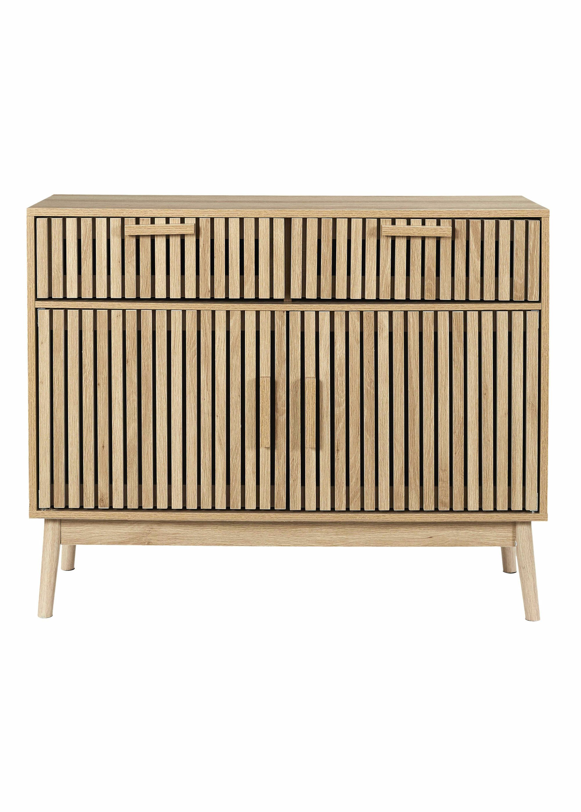 Buffet 2 portes, bois façon claustra MARRON CMP-HD0091 DE1