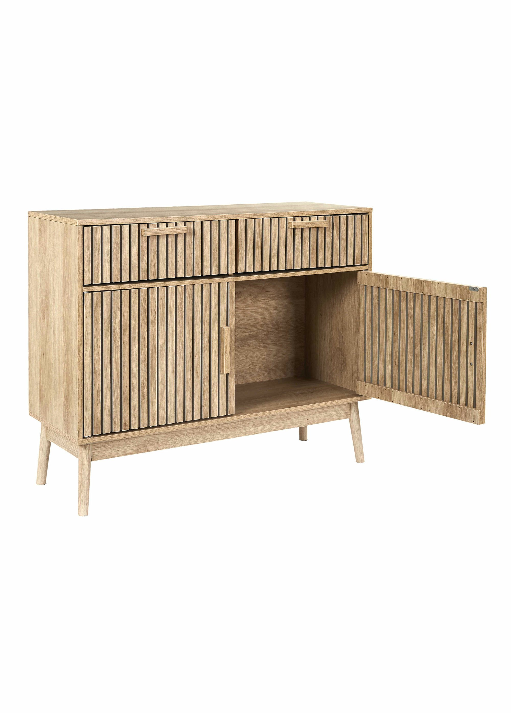 Buffet 2 portes, bois façon claustra MARRON CMP-HD0091 DE2