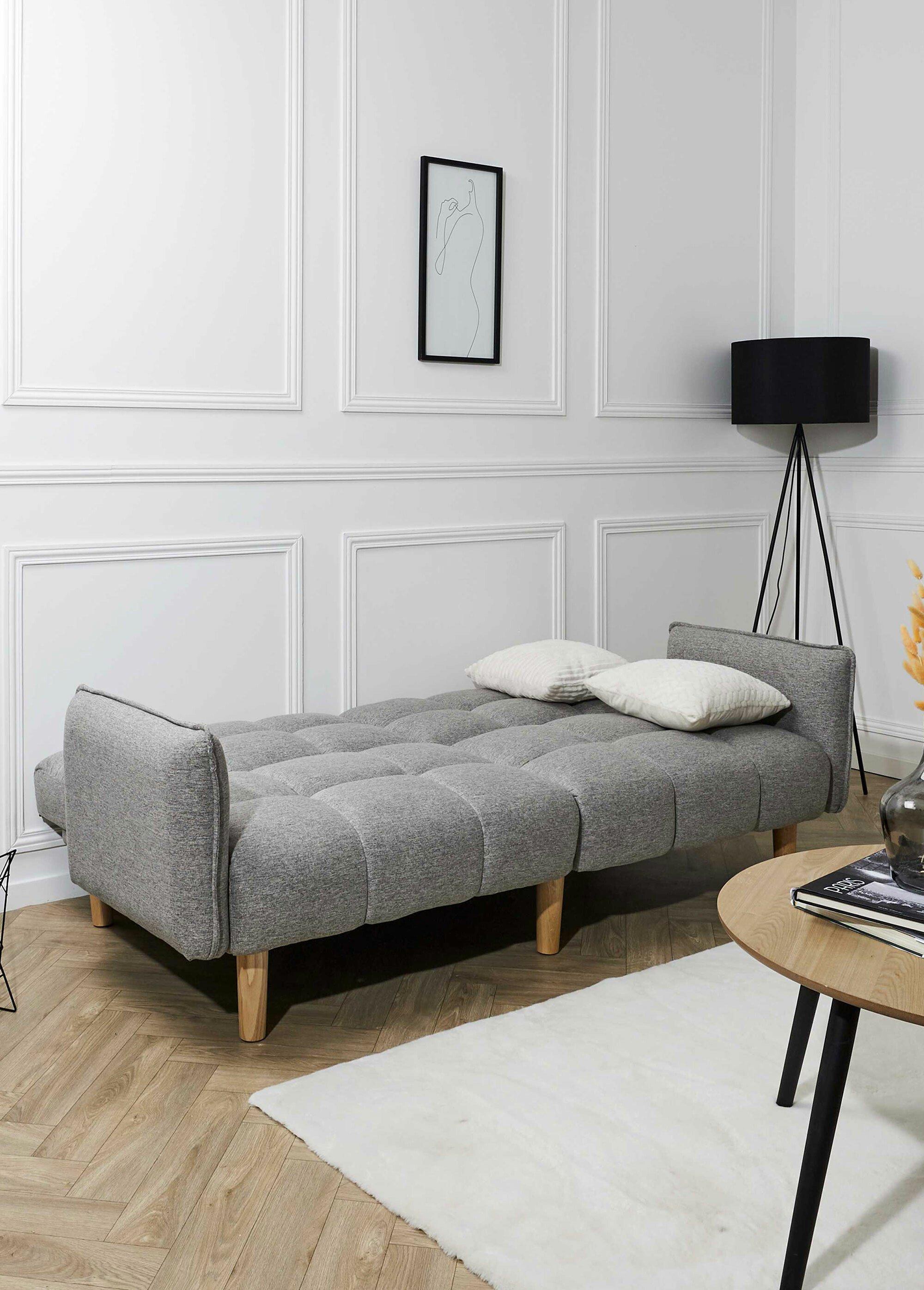 Canapé convertible avec capitons GRIS CMP-HD0149 SI2