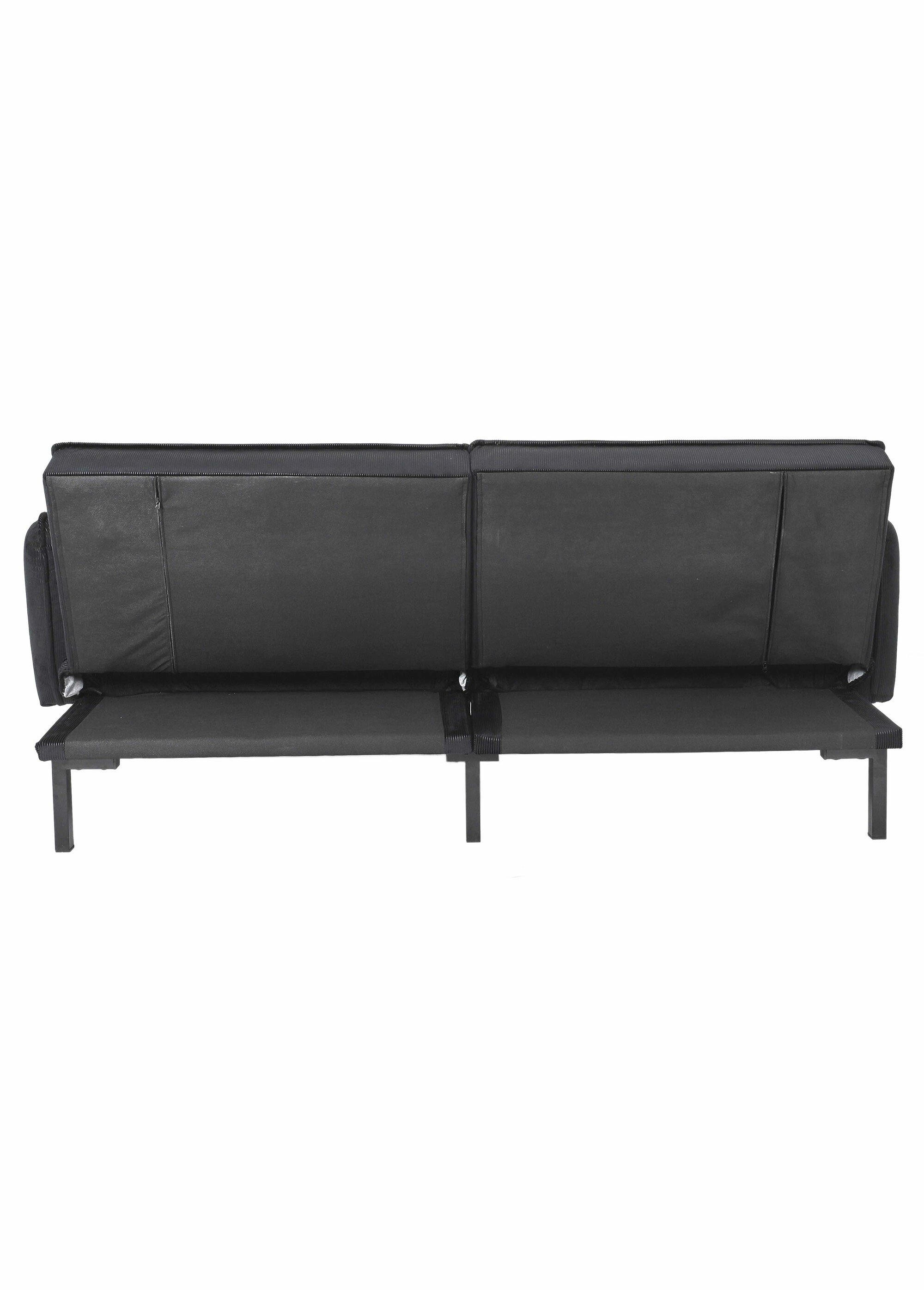 Canapé convertible velours, 2 coussins NOIR CMP-HD0133 DO1