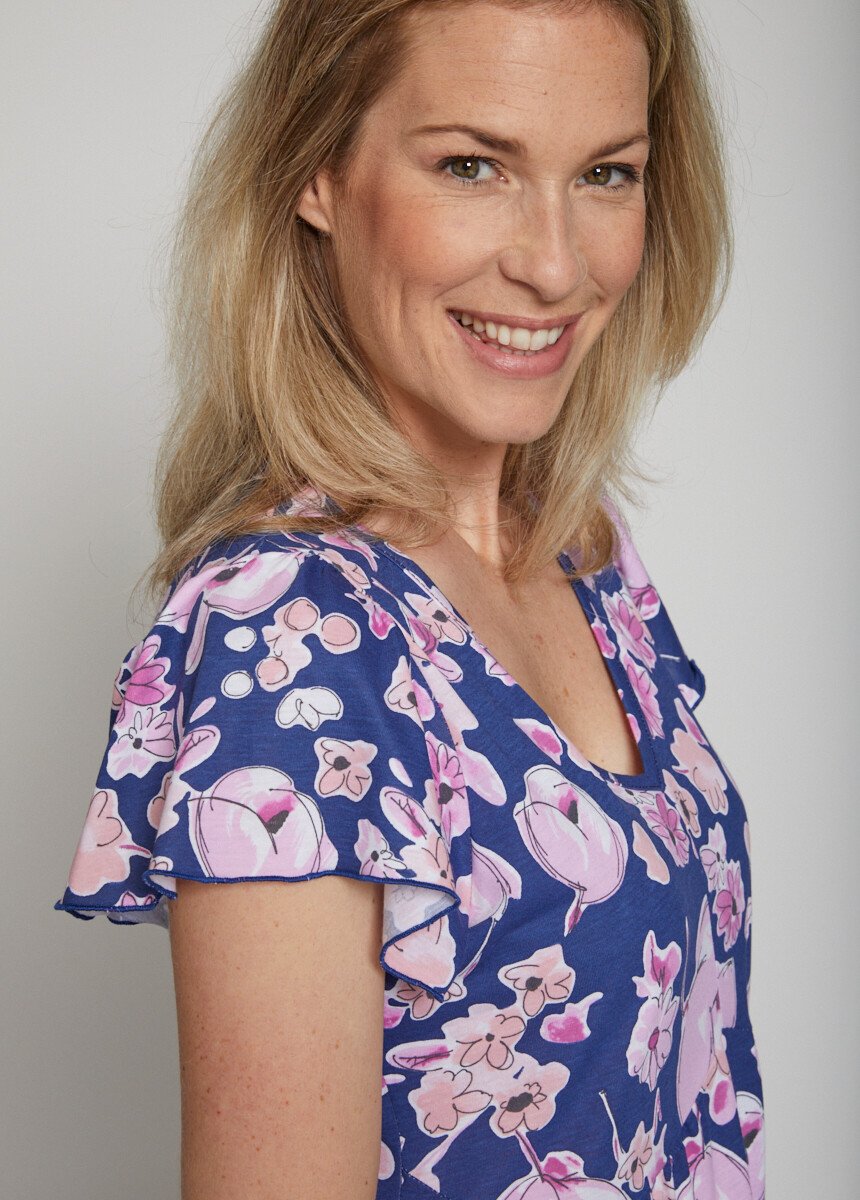 Chemise de nuit imprimée manches courtes