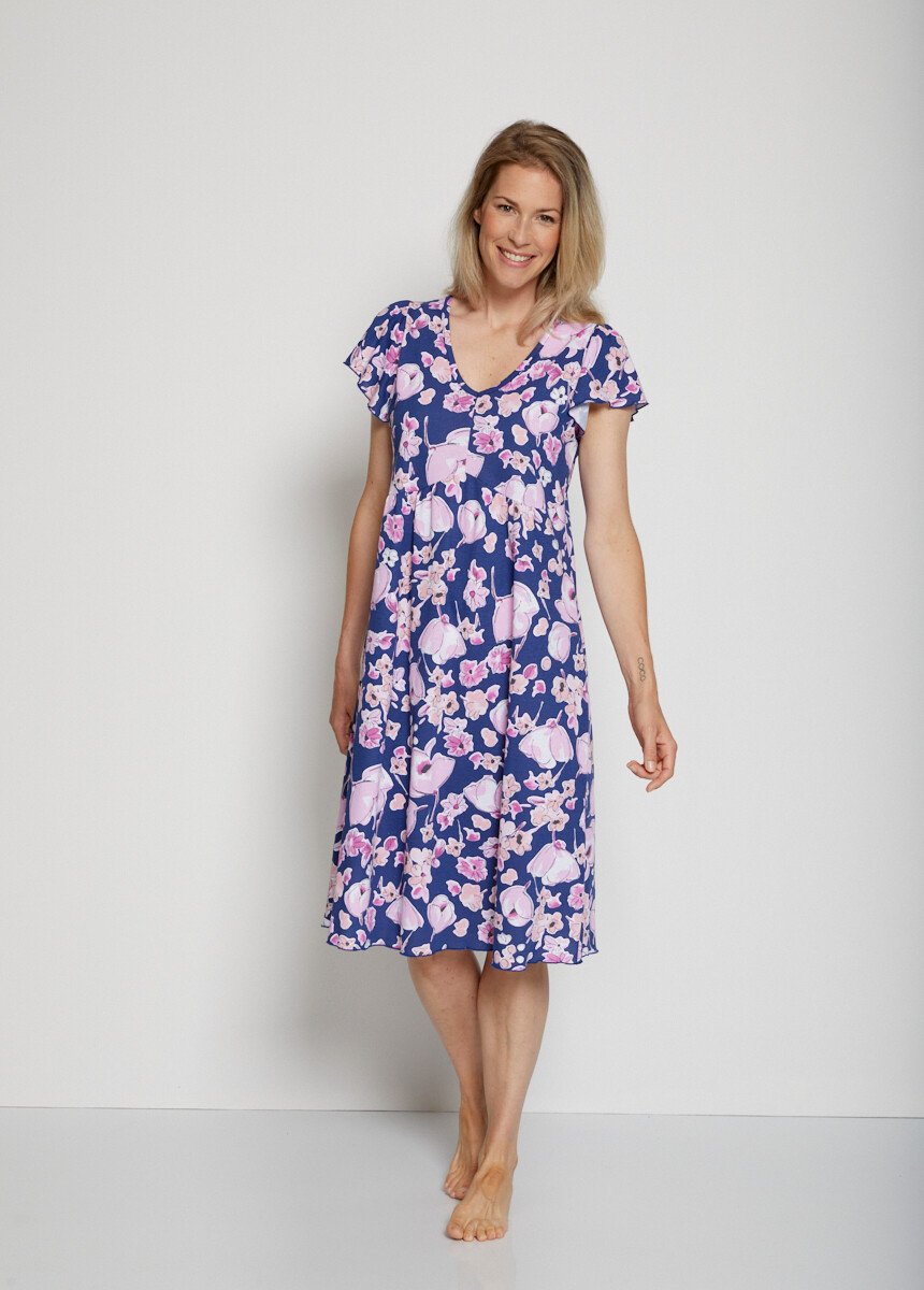 Chemise de nuit imprimée manches courtes