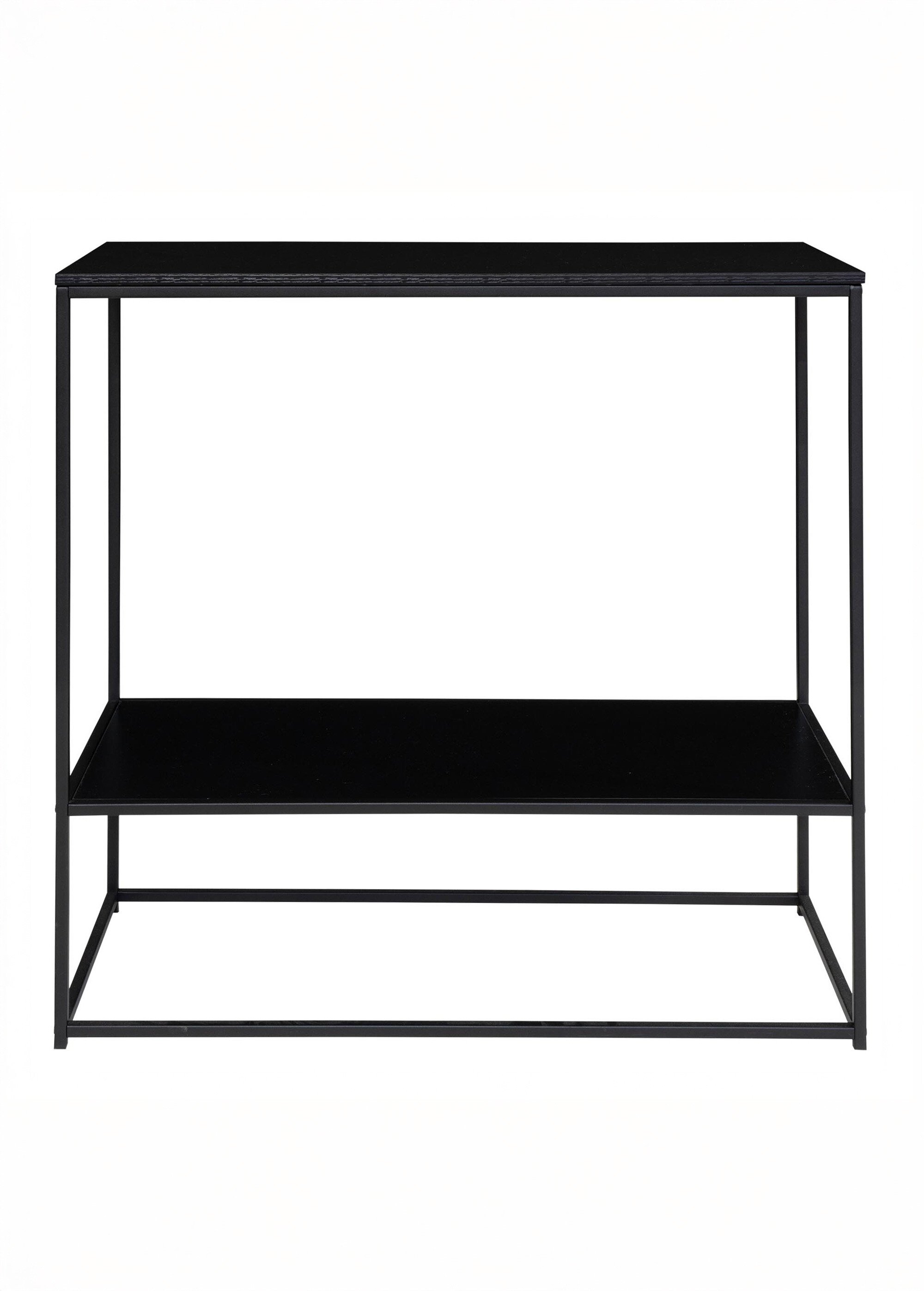 Console épurée 2 niveaux, bois et métal NOIR HN-2301070 DE1