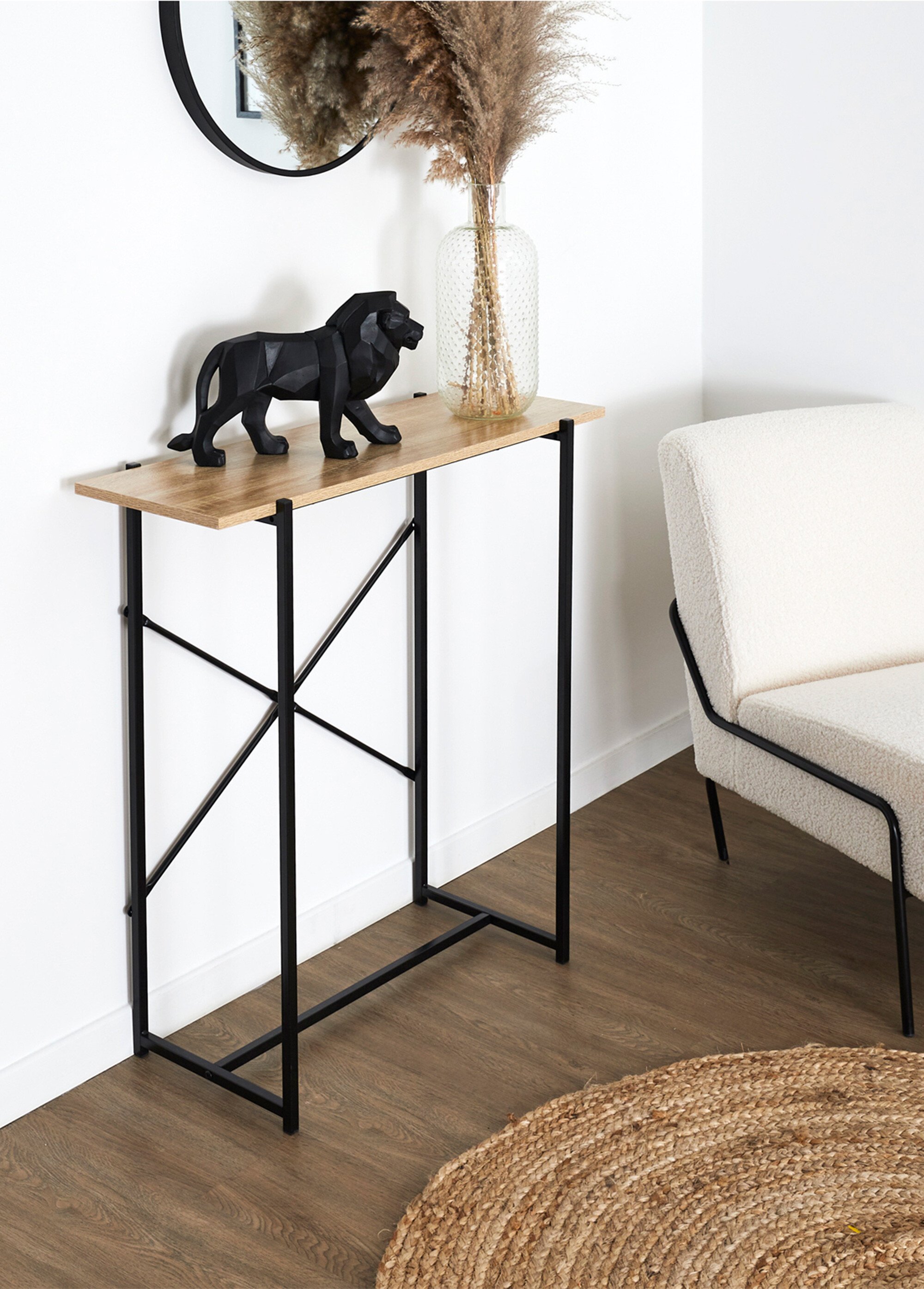 Console style épuré en métal et bois MARRON CMP-HD0184 SI1