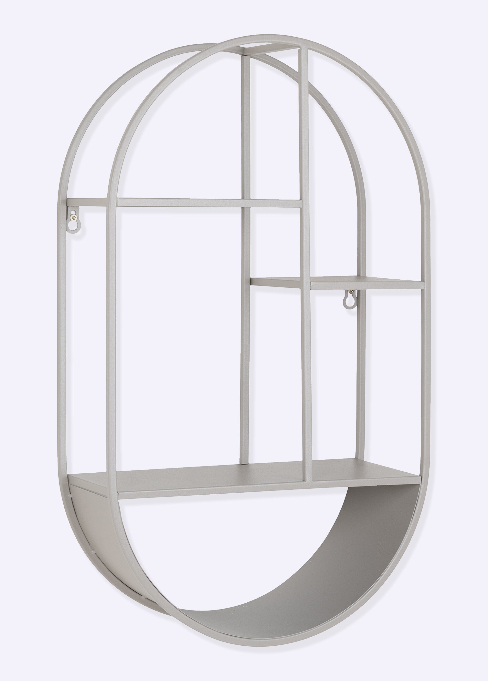 Étagère murale ovale graphique en acier GRIS HN-4201055 FA1