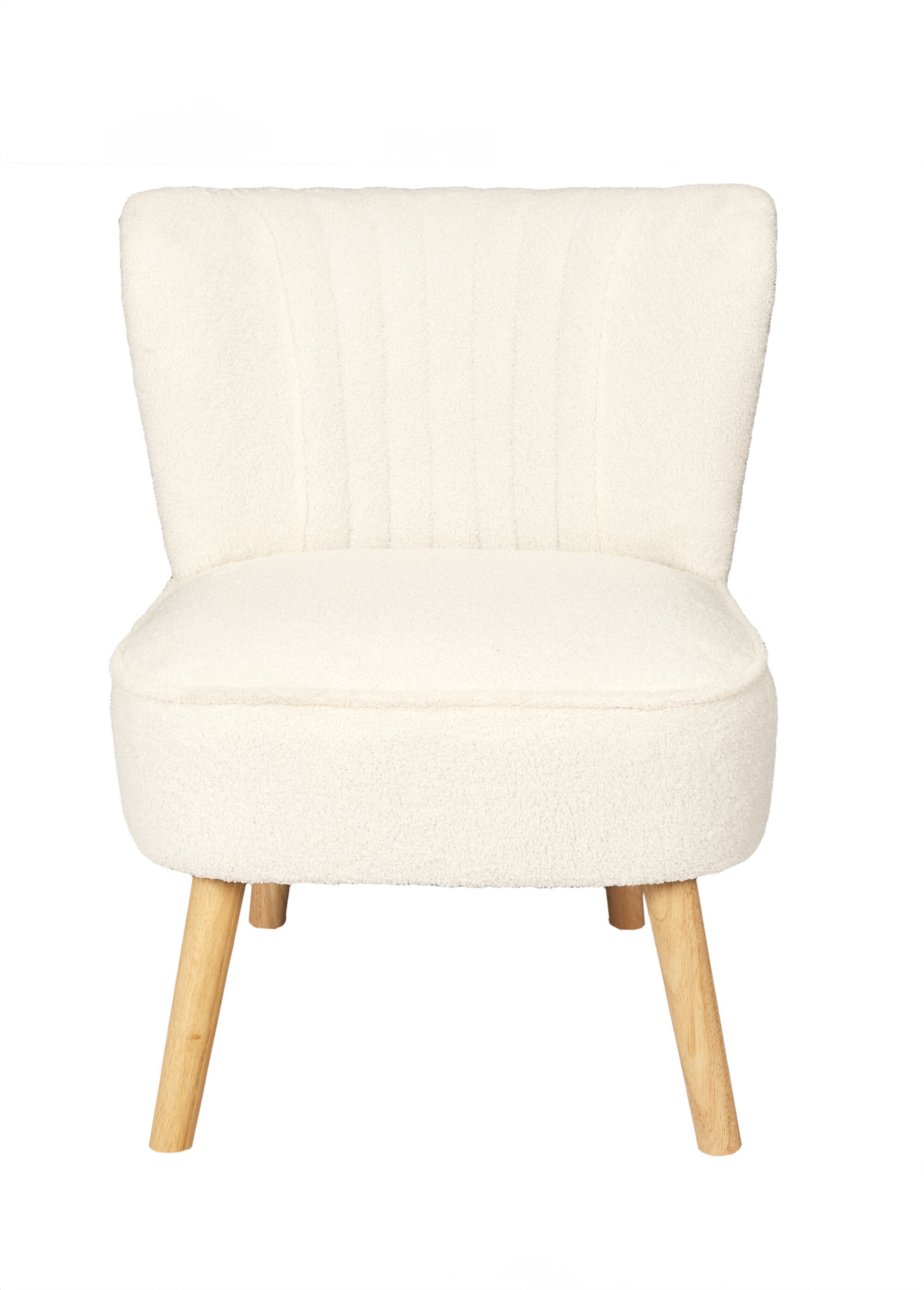 Fauteuil bas confort en bouclette BLANC CMP-HD7631 DE1