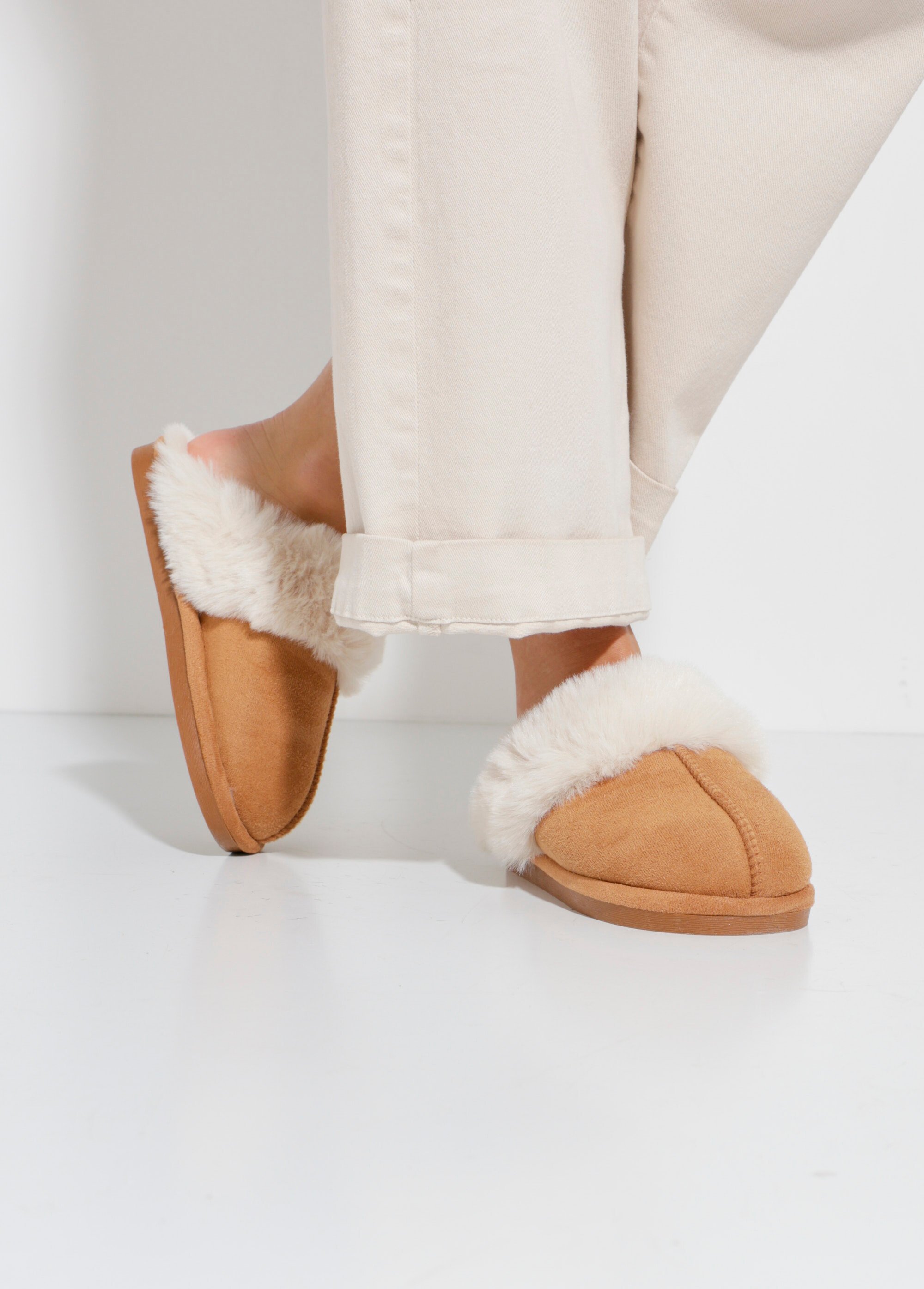 Chaussons Mules Femme Beige LBDKB6010-12PS SF1