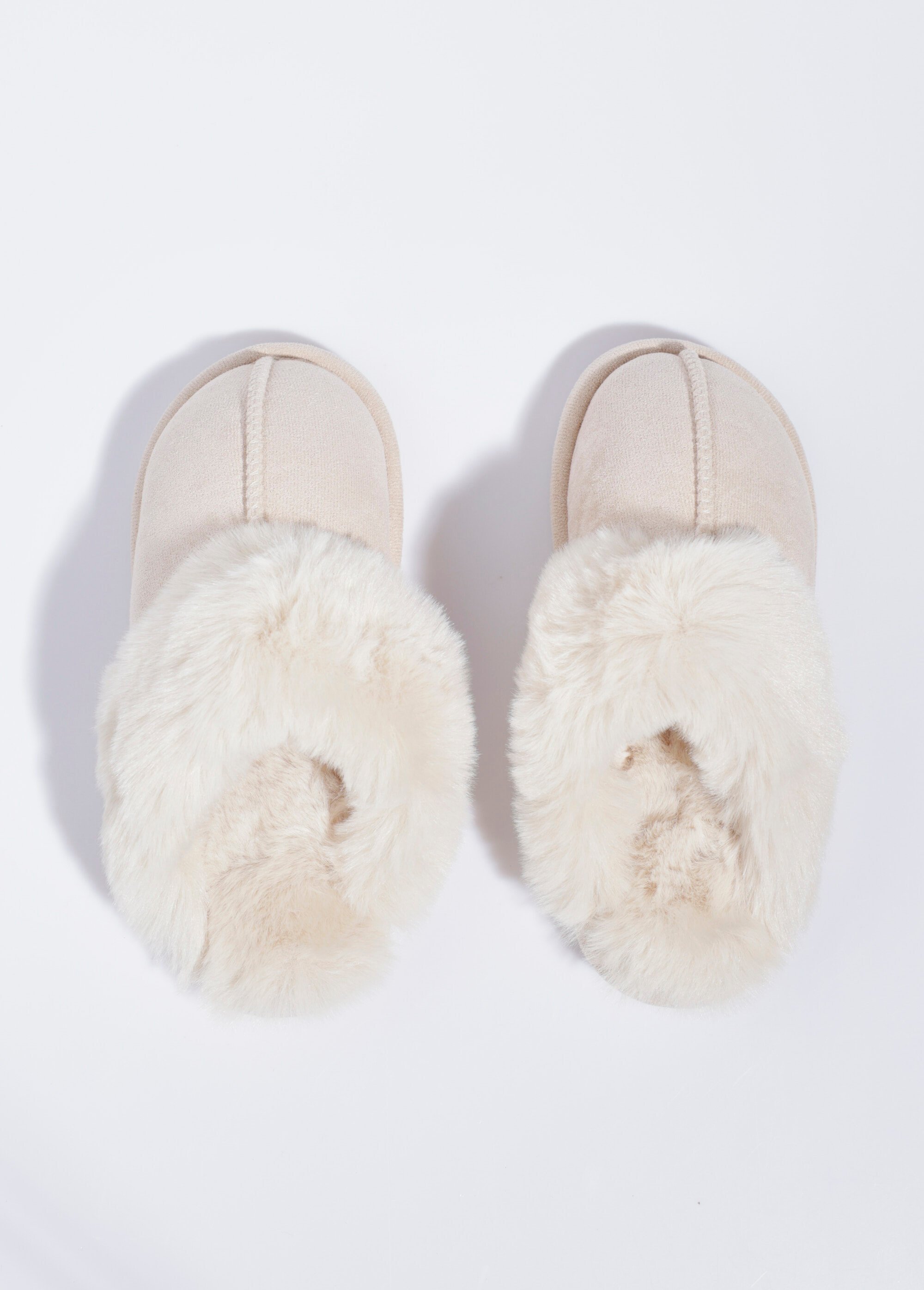 Chaussons Mules Femme Beige LBDKB6010-12PS OV1