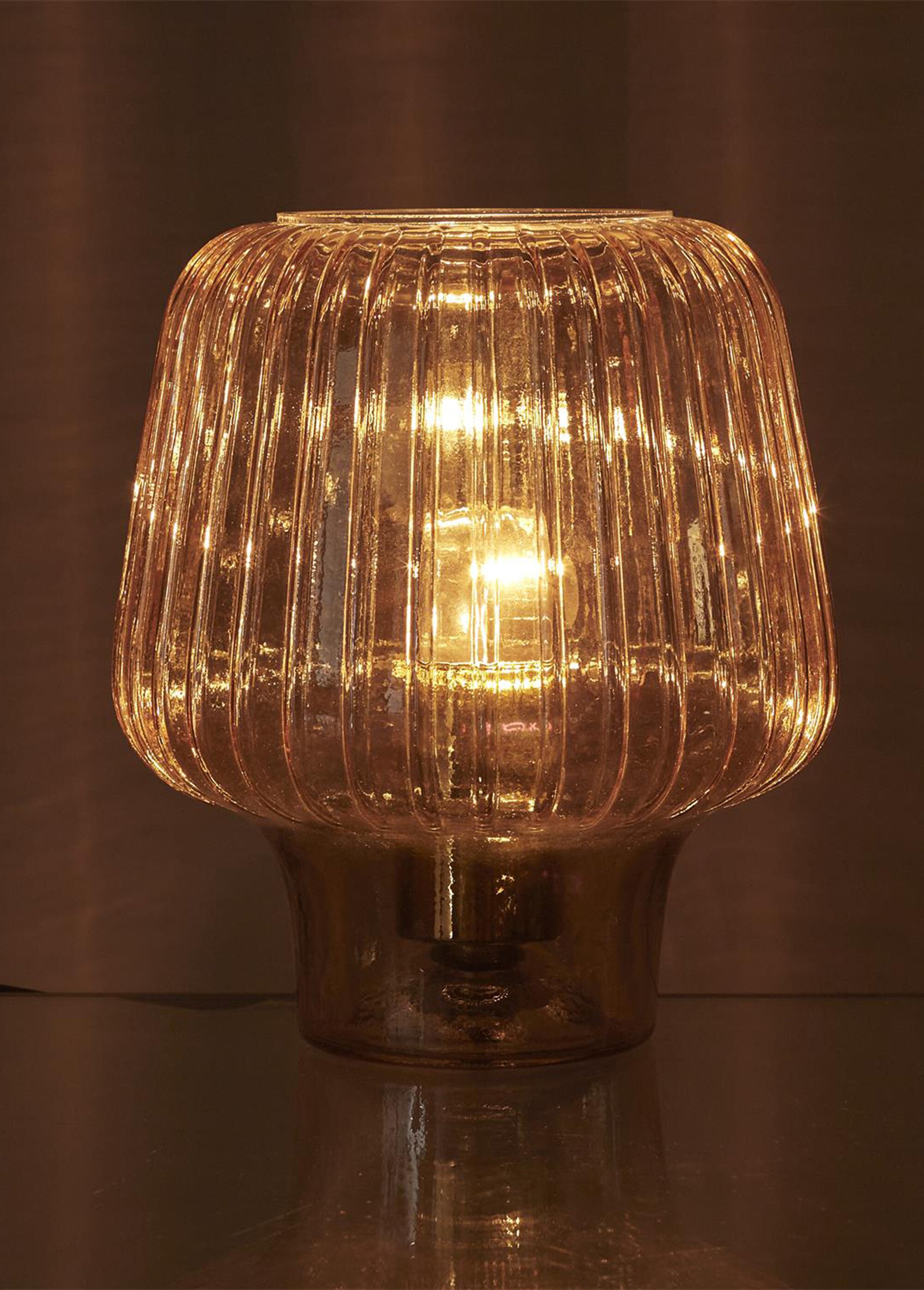 Lampe à poser en verre fumé coloré 1A Marron CMP-LA0014 DE3