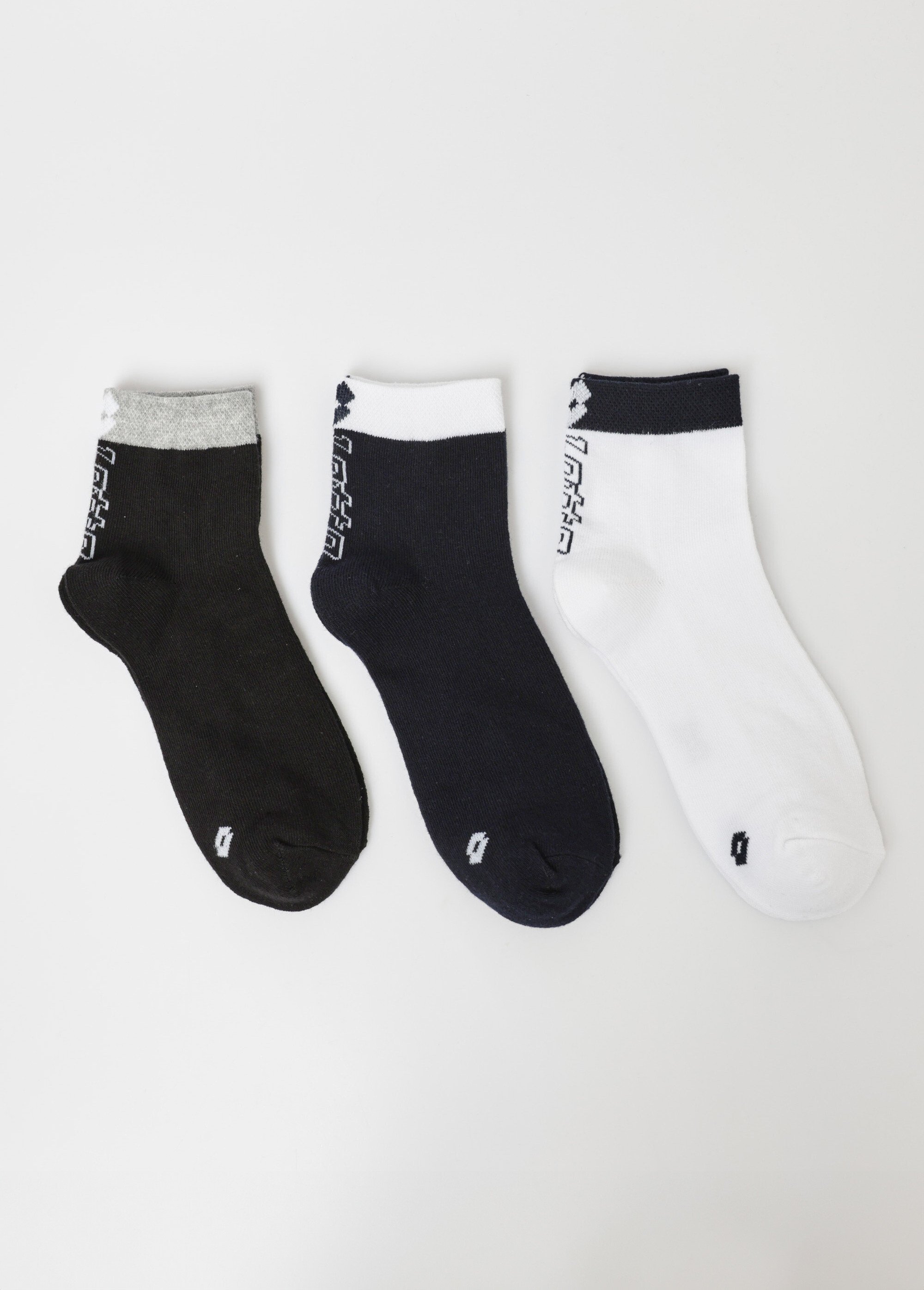 Lot de 3 Chaussettes bicolore avec logo, assortis