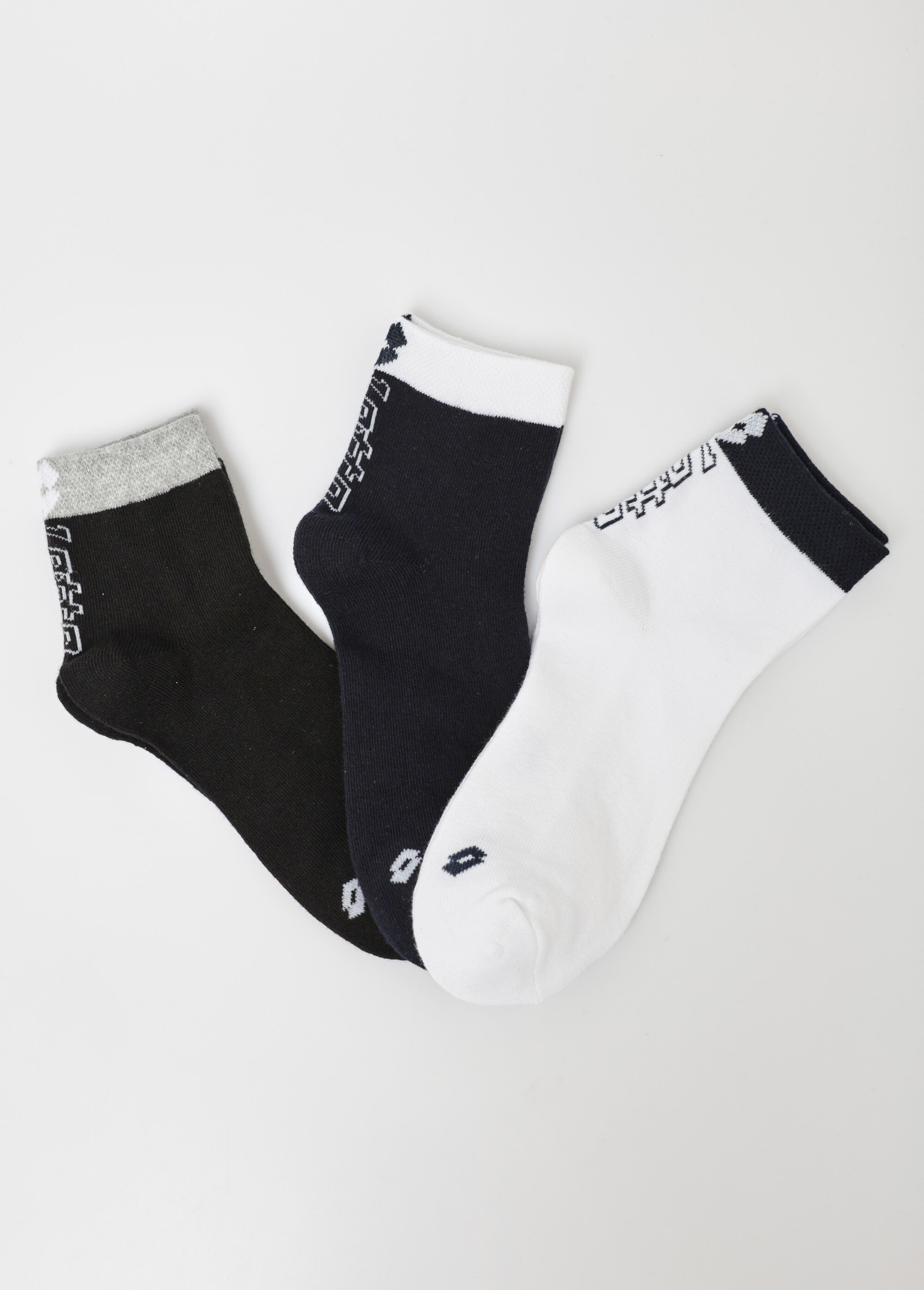 Lot de 3 Chaussettes bicolore avec logo, assortis