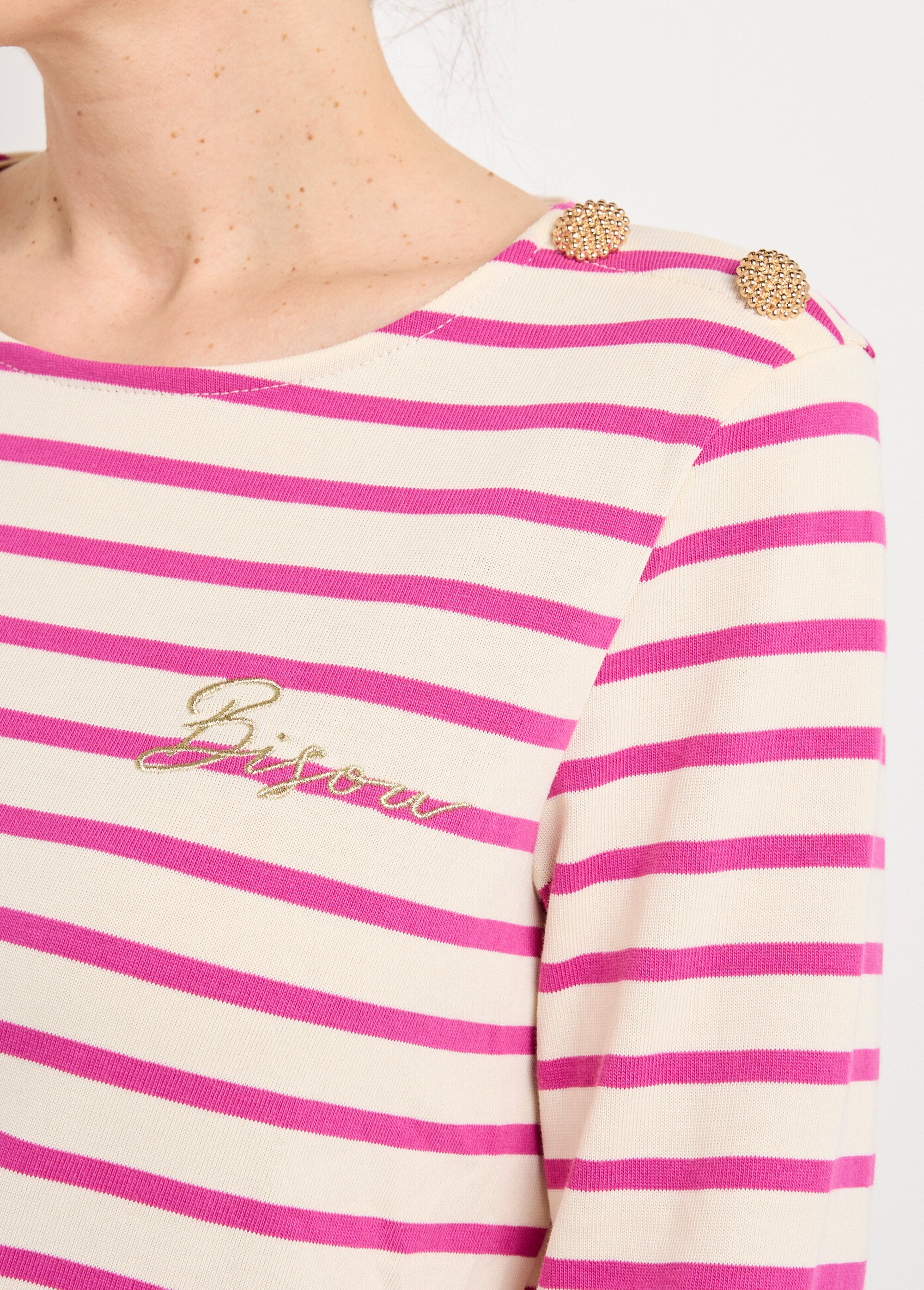 Marinière rayée manches longues, Bisou