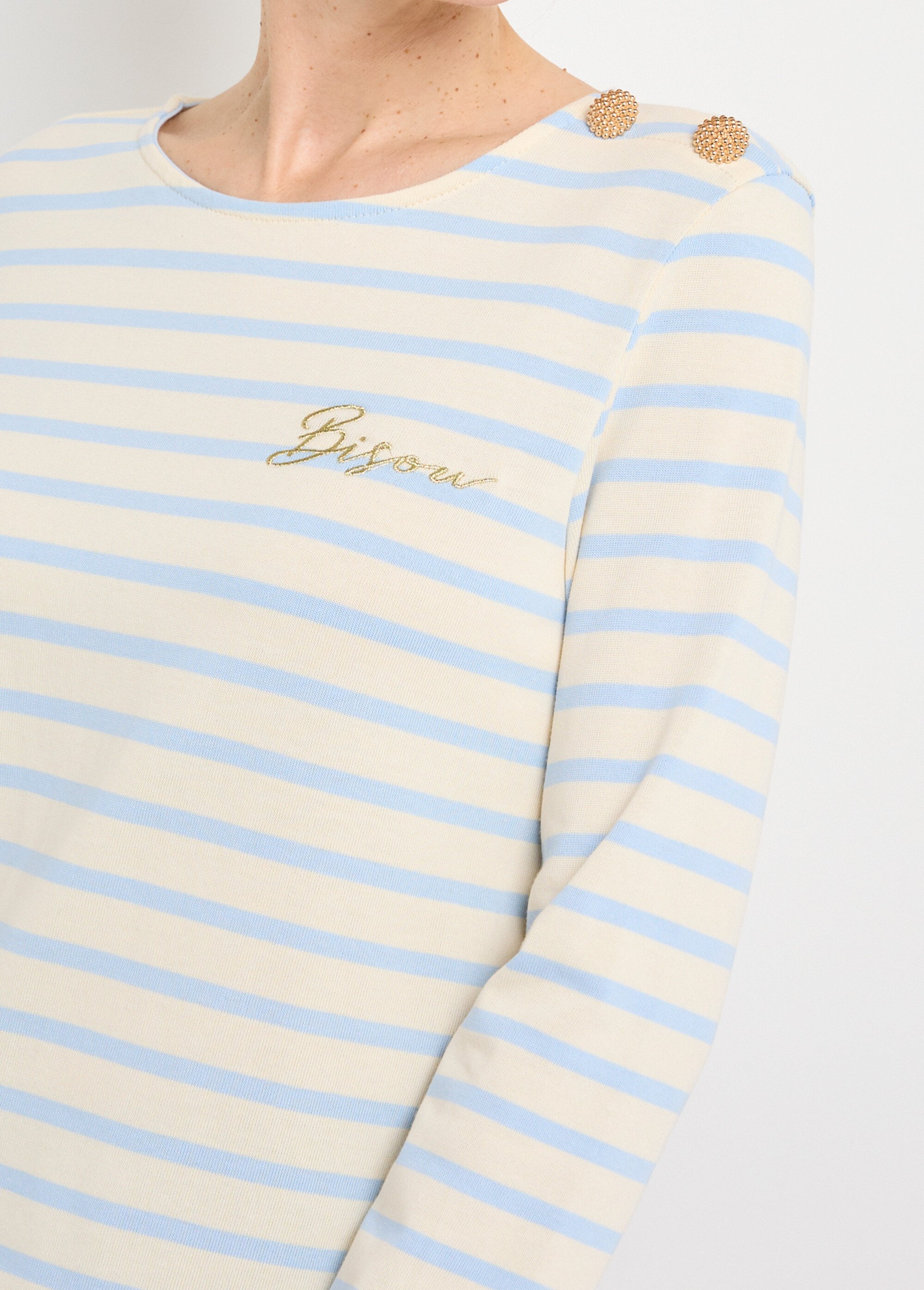 Marinière rayée manches longues, Bisou