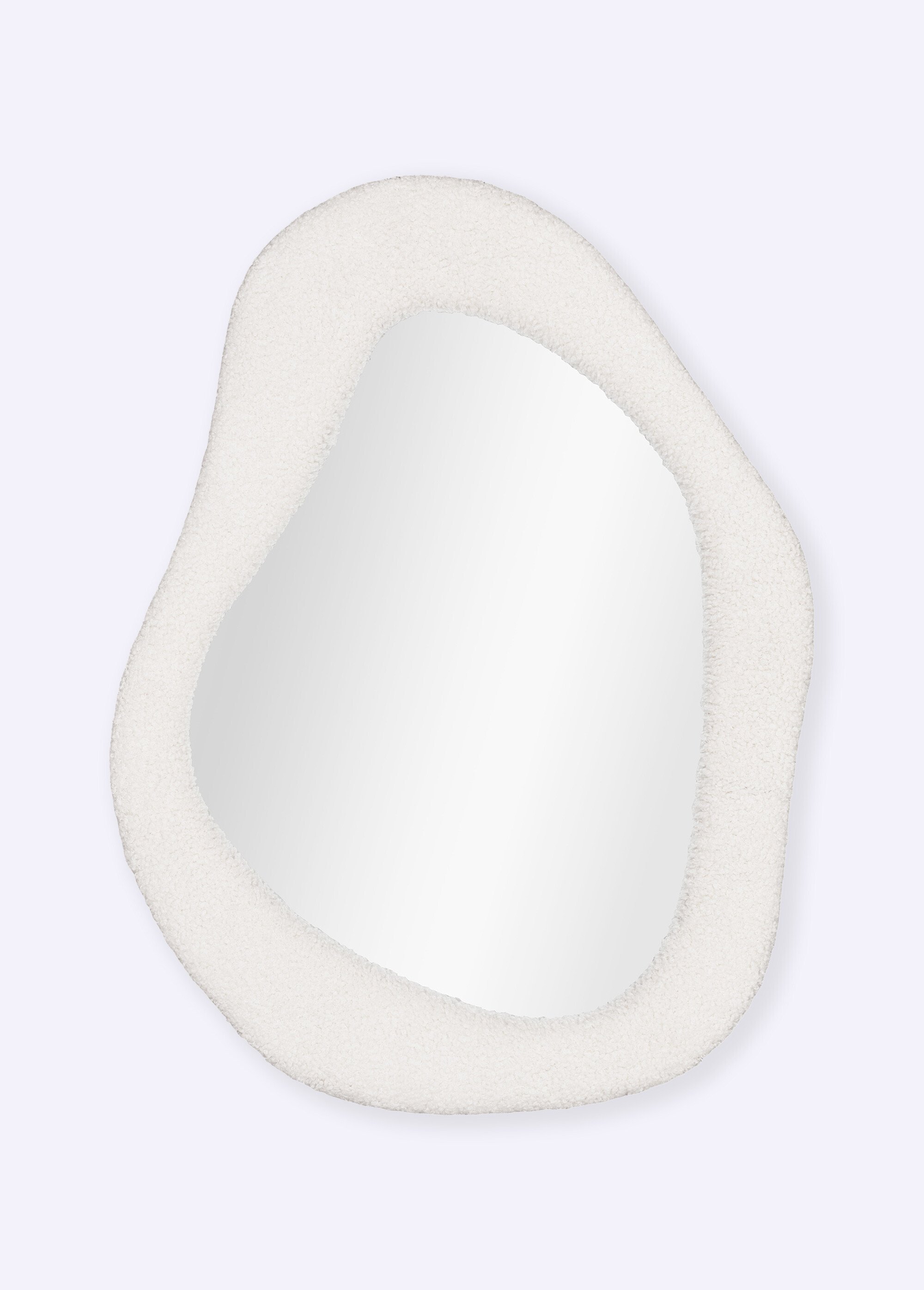 Miroir mural organique bord bouclette Blanc HN-4001717 FA1