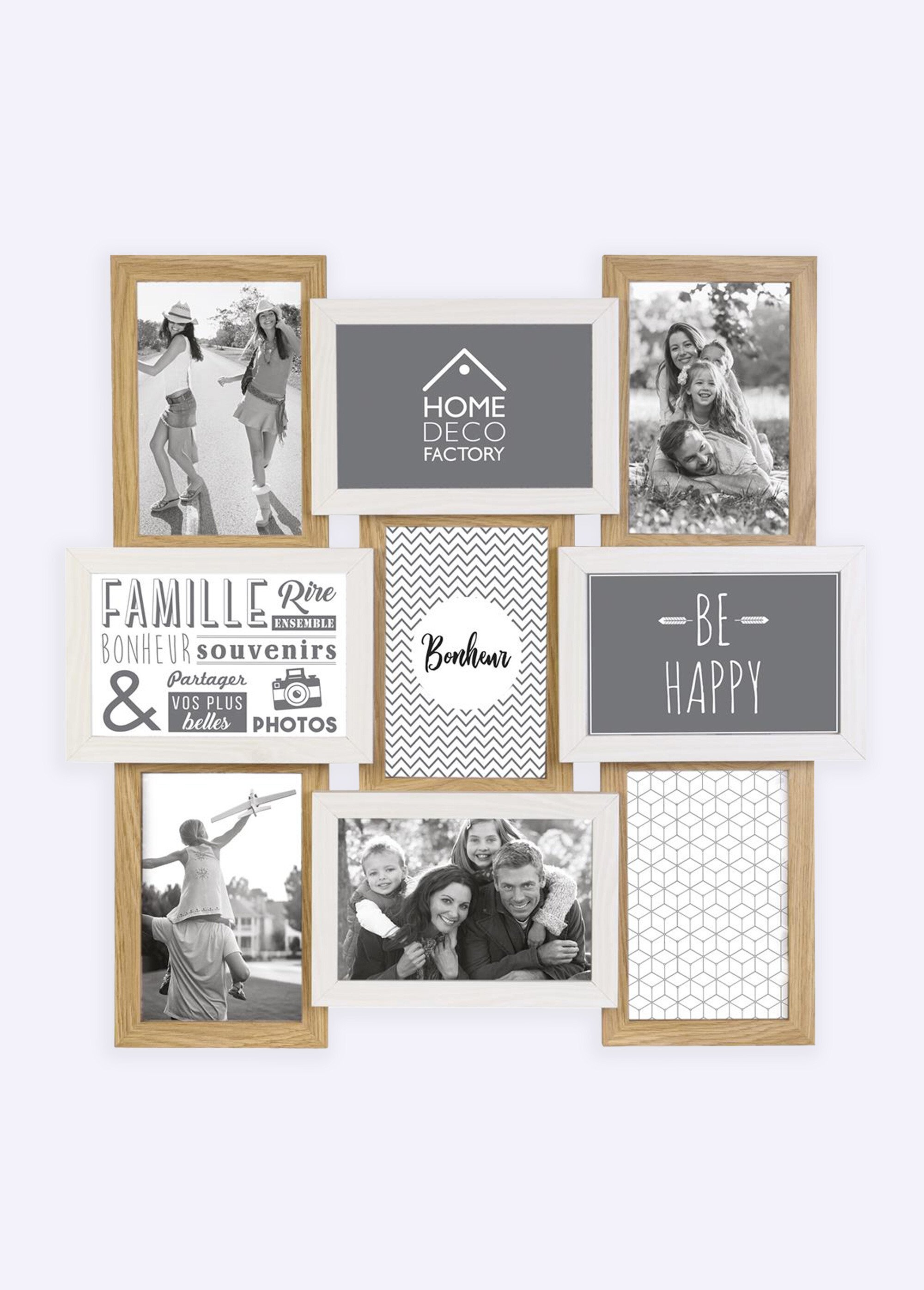 Pele mele photo 9 cadres façon bois Marron CMP-HD4212 FA1