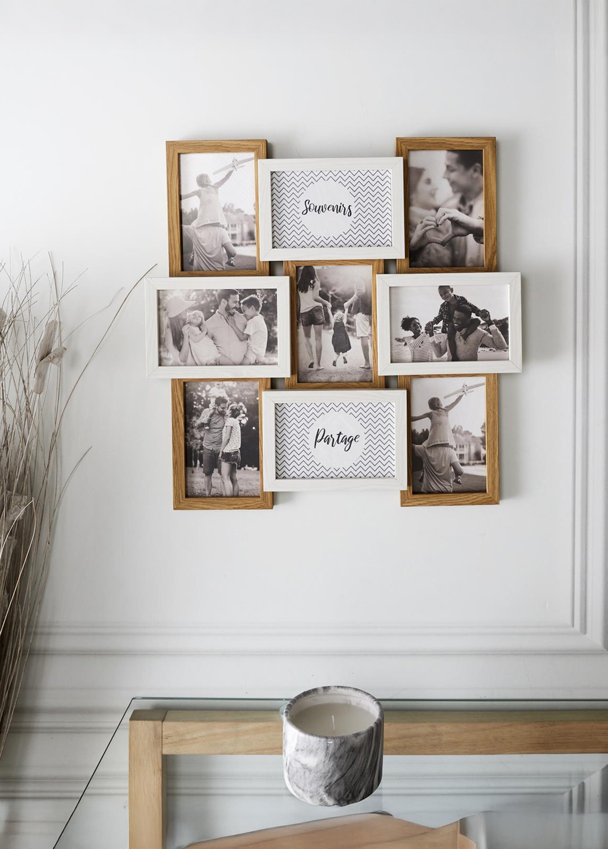 Pele mele photo 9 cadres façon bois Marron CMP-HD4212 SI2