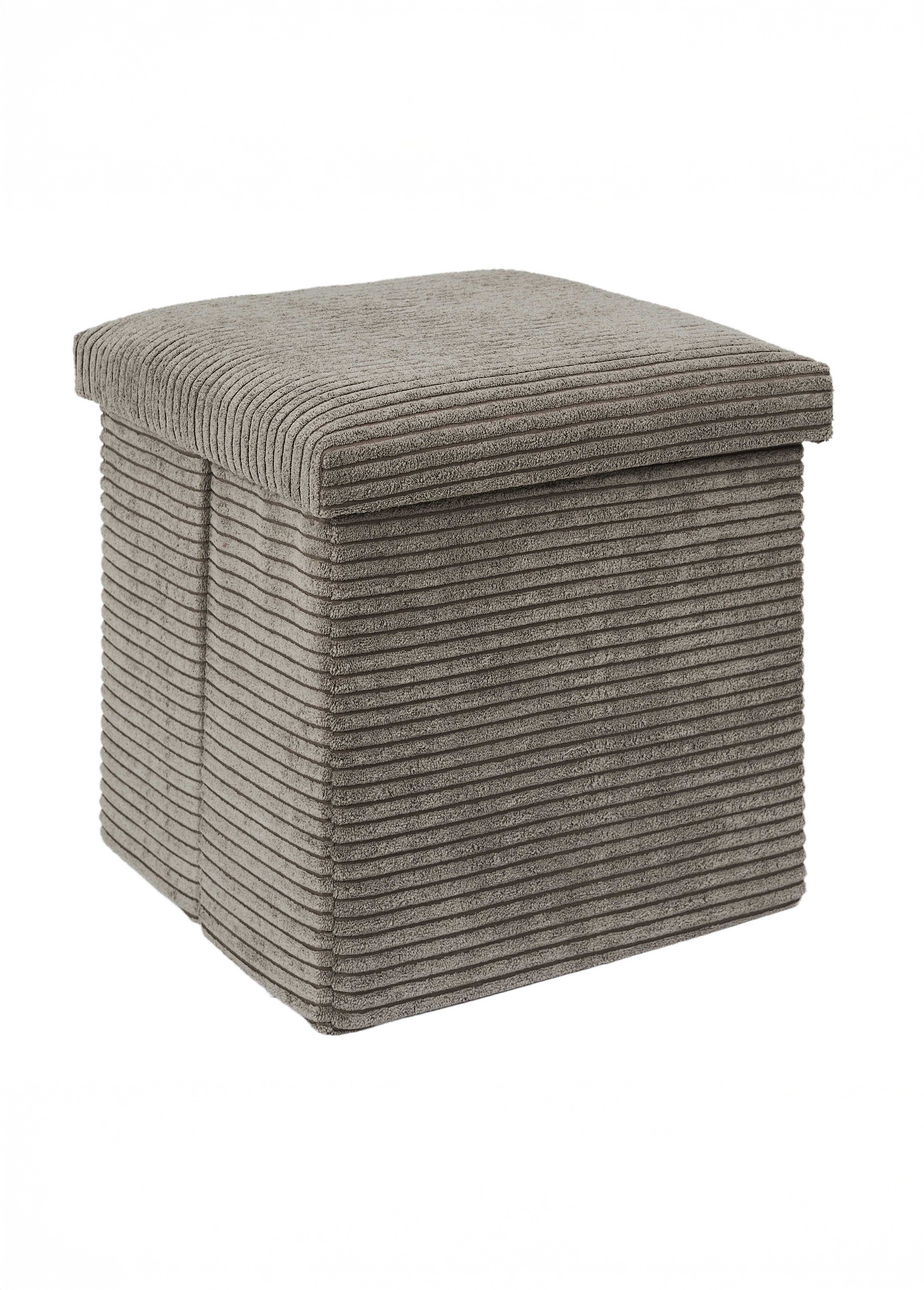 Pouf bouclette avec coffre de rangement 1B