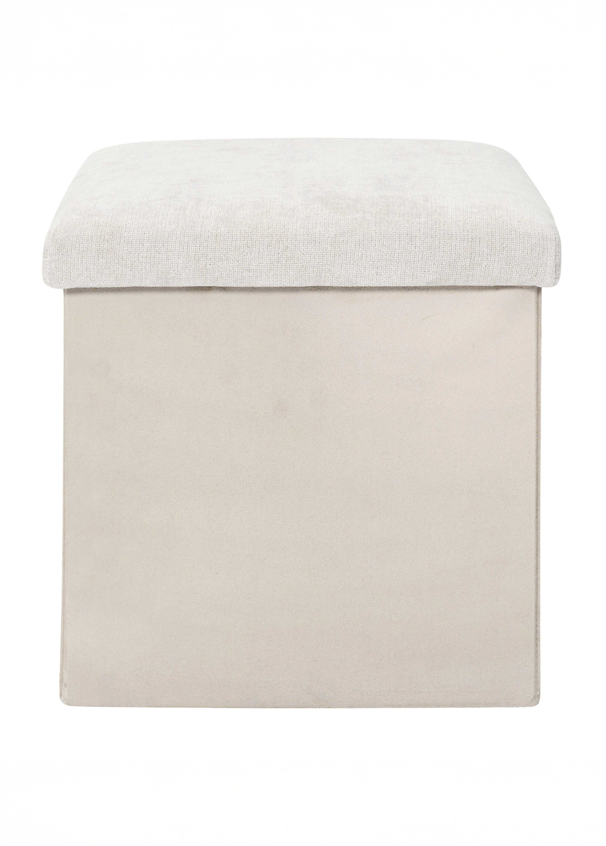 Pouf bouclette avec coffre de rangement 1B BEIGE CMP-HD0058 DE2