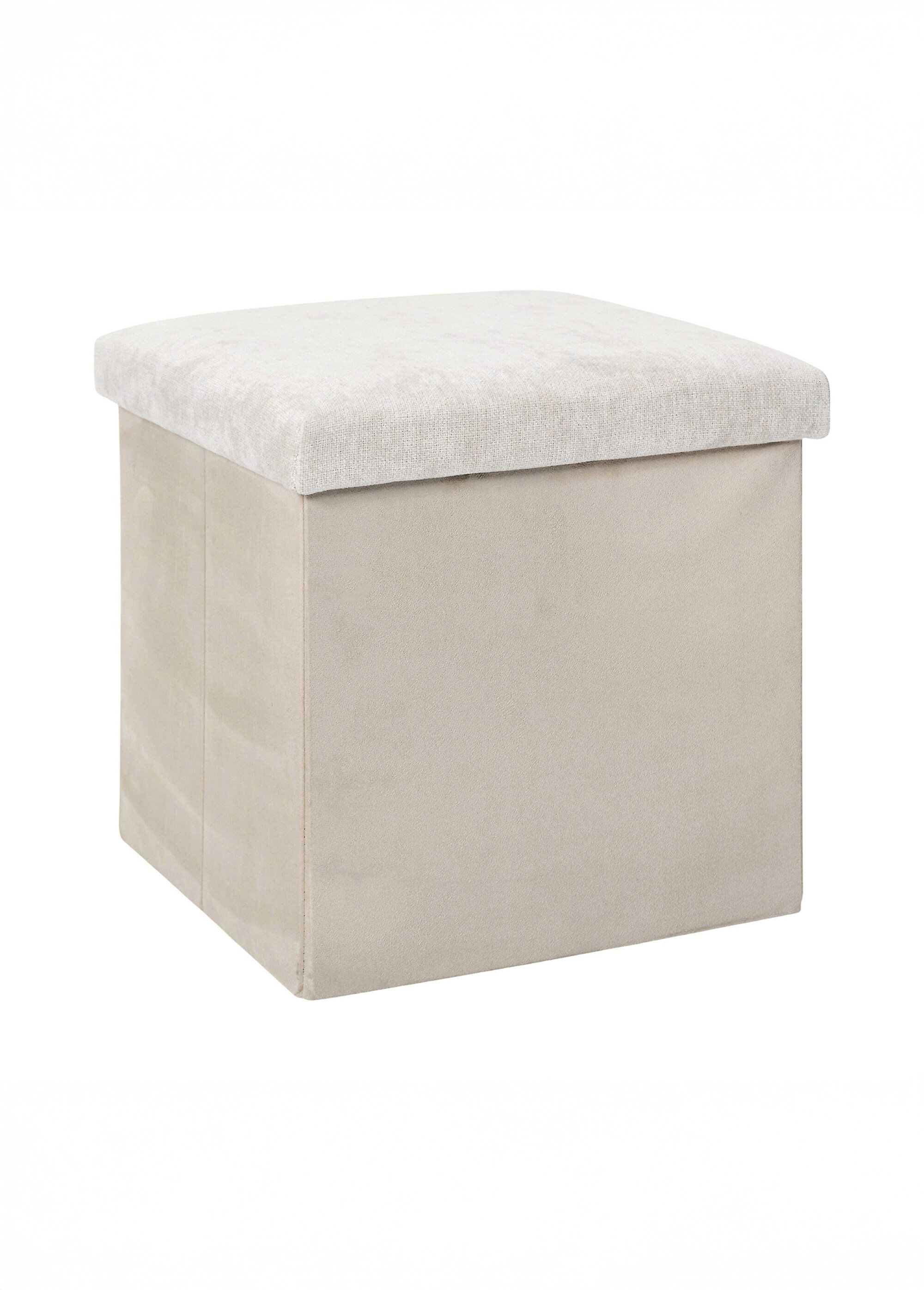 Pouf bouclette avec coffre de rangement 1B BEIGE CMP-HD0058 FA1