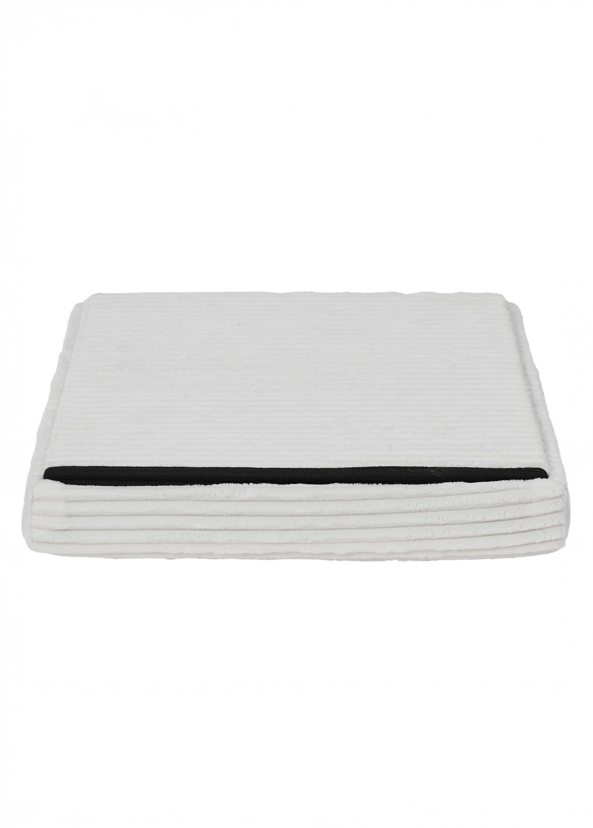 Pouf bouclette avec coffre de rangement 1B BLANC CASSE CMP-HD0058 DE3