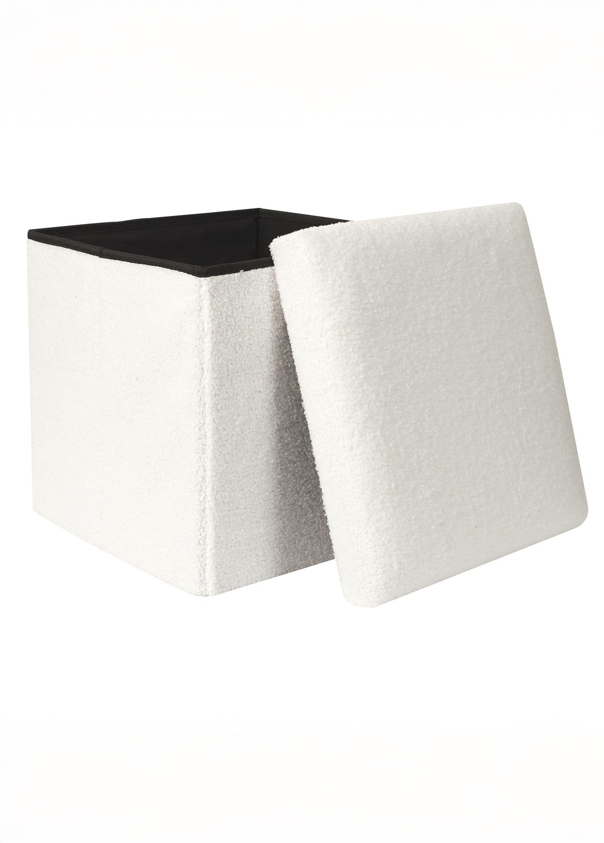 Pouf bouclette avec coffre de rangement 1B