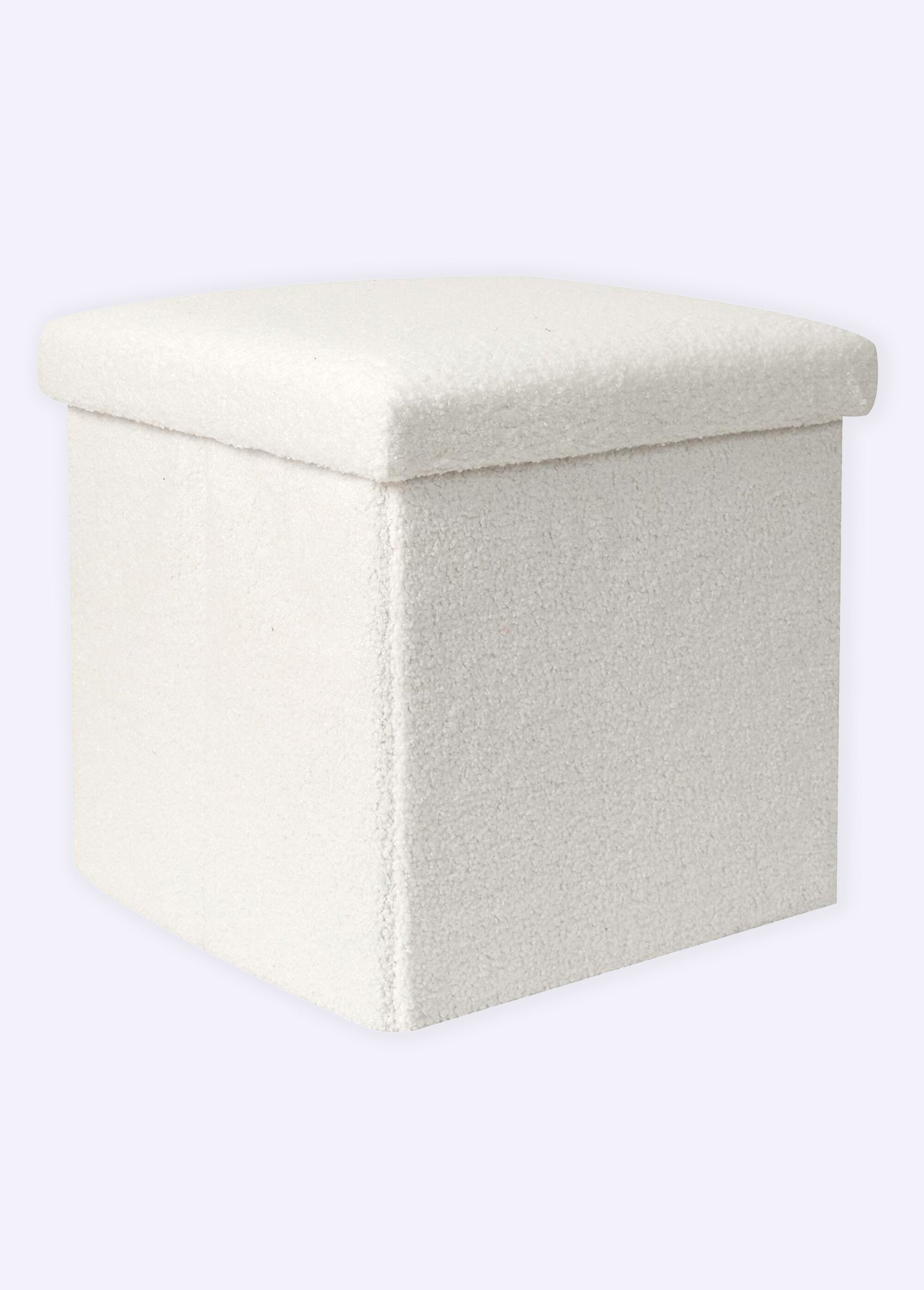 Pouf bouclette avec coffre de rangement 1B