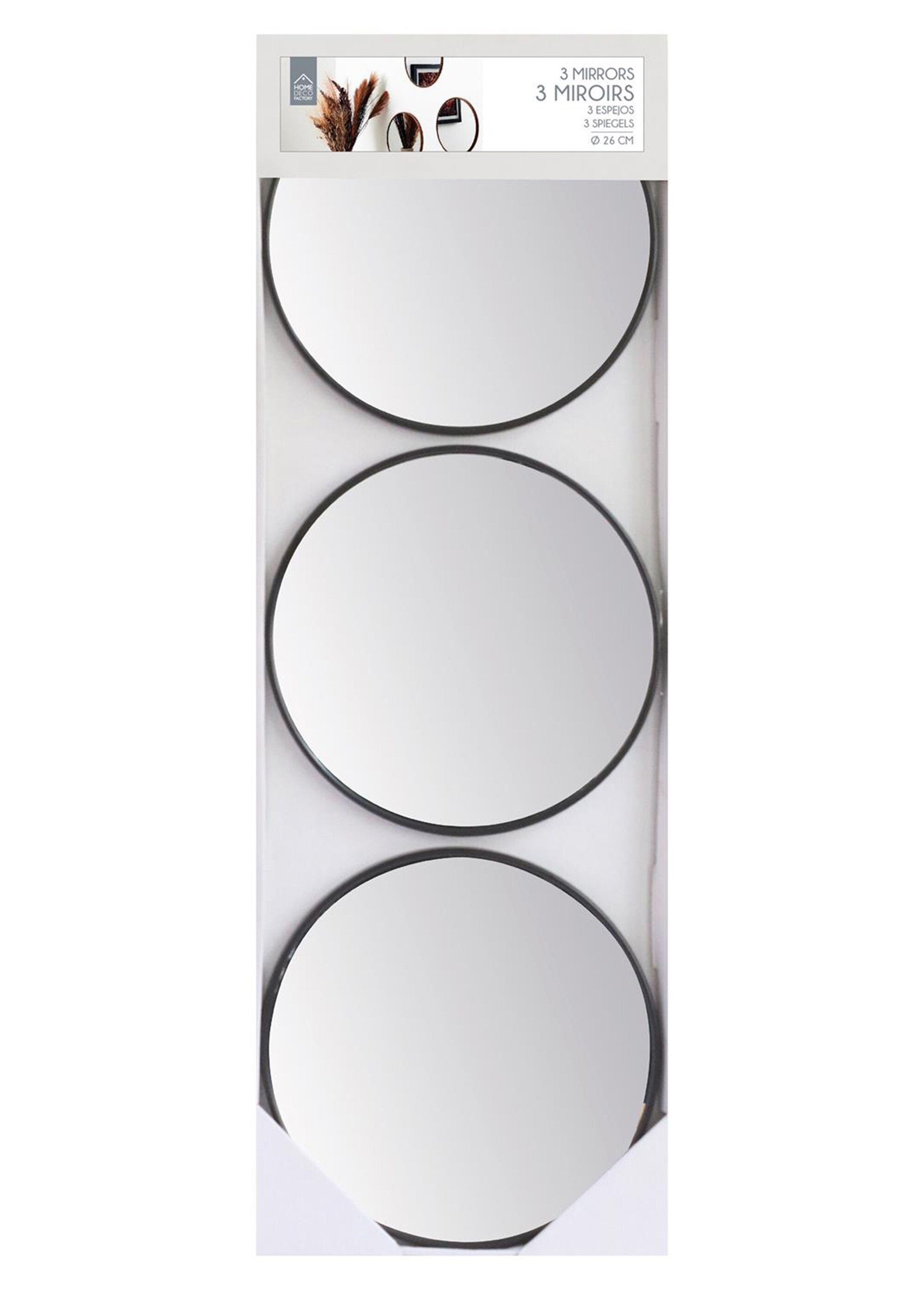 Set 3 miroirs rond contour façon bois Marron CMP-HD0377 DE2