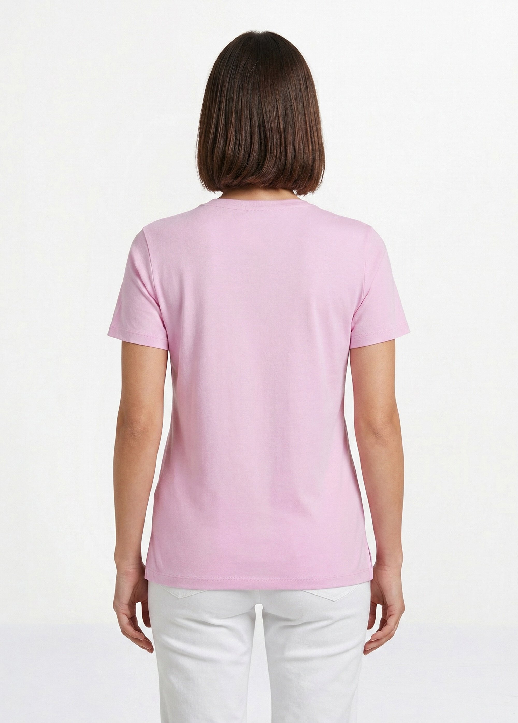 T-shirt long broderie placée fleurs