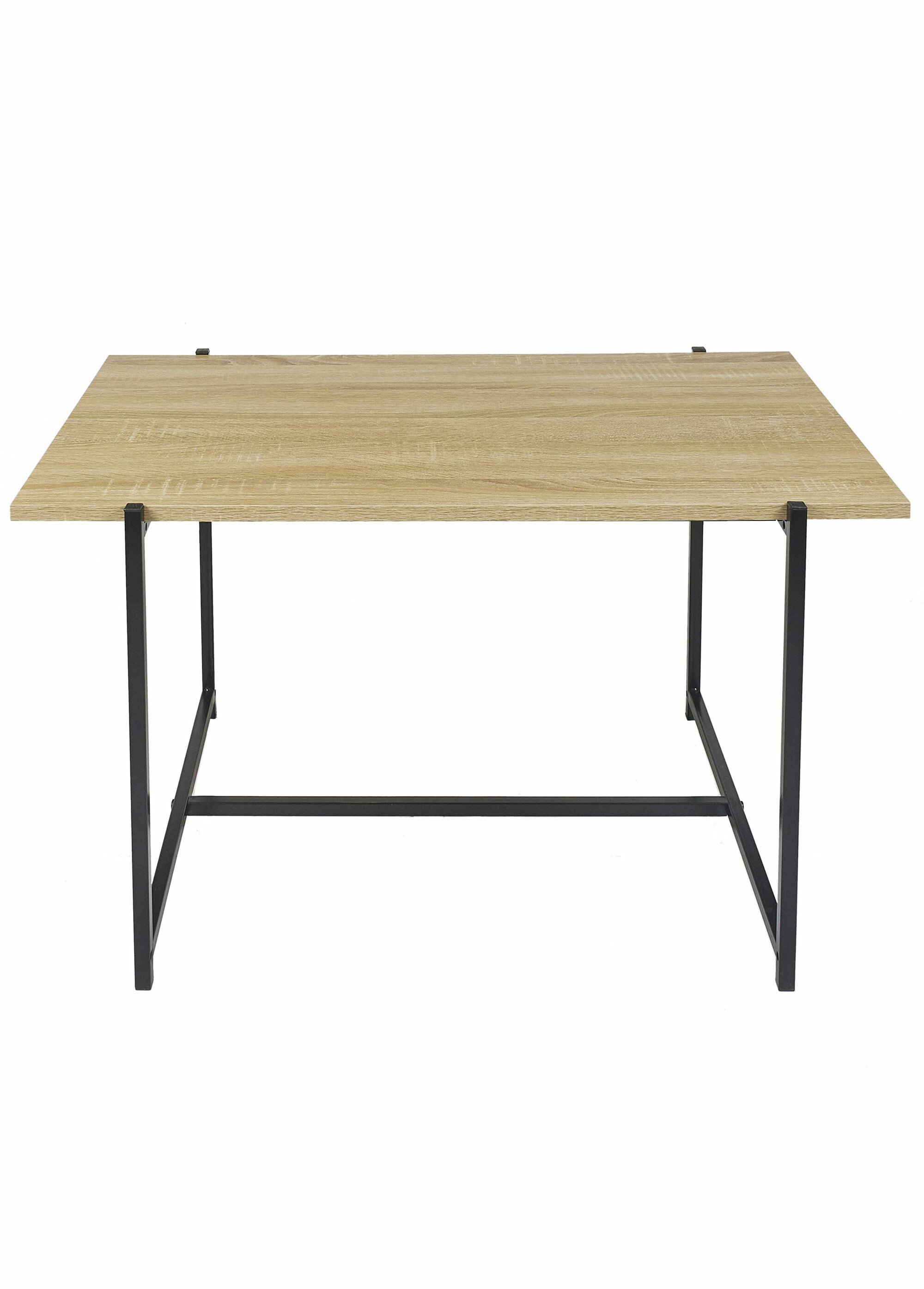 Table basse épurée en métal et bois