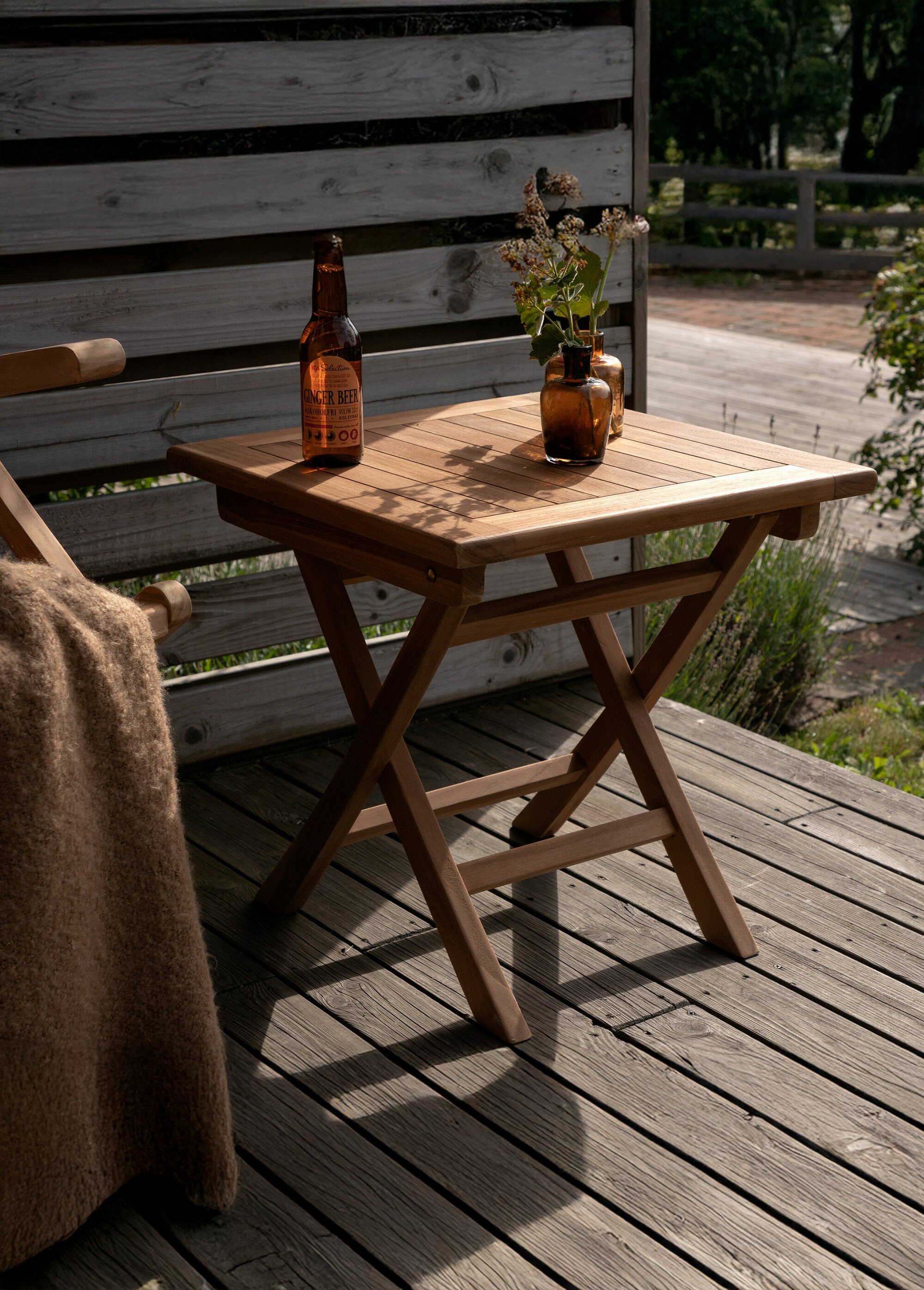 Table d'appoint carré en teck BEIGE VEN-9934-444 SI1