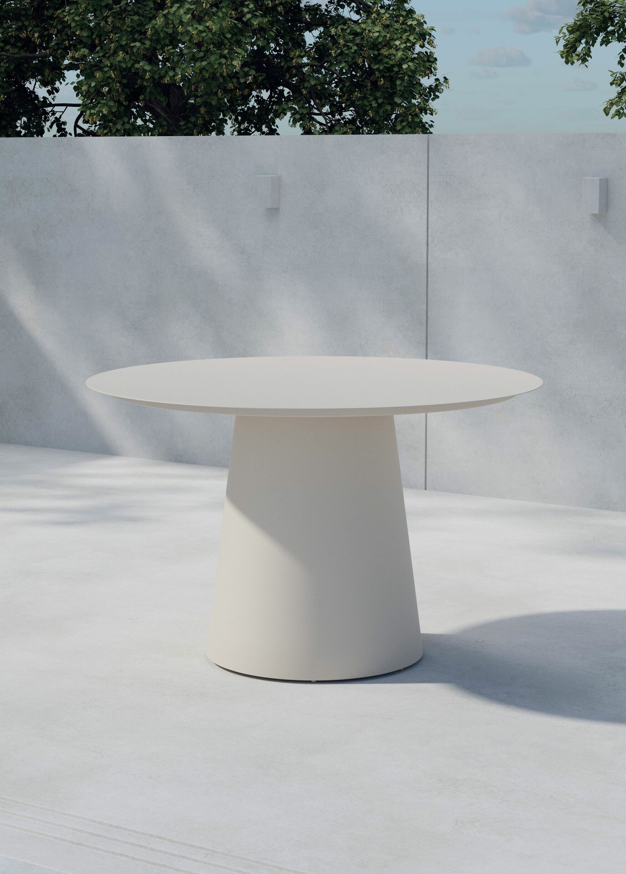 Table de jardin alu 4 places, diam 120cm BEIGE VEN-9907-100 SI1