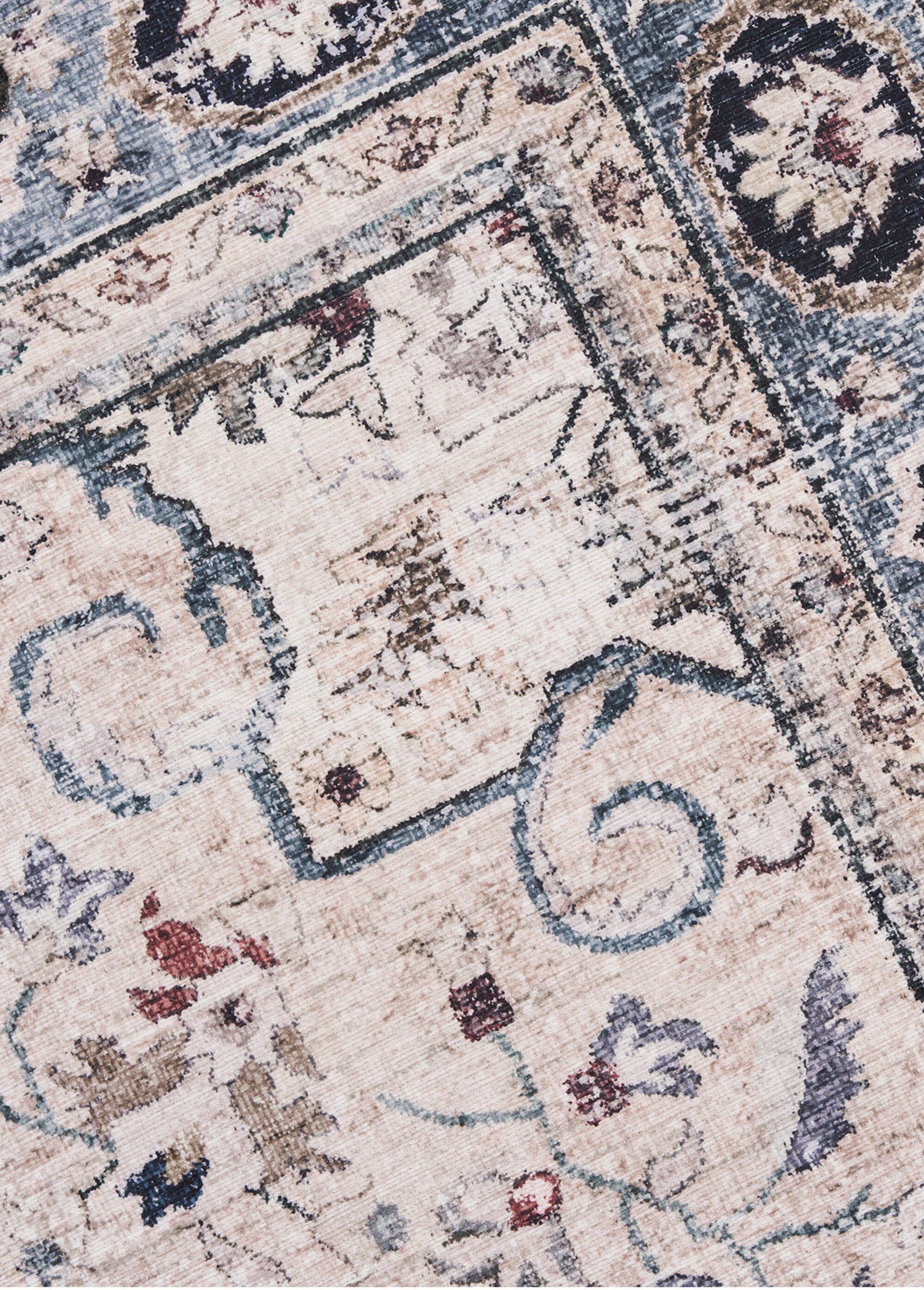 Tapis motif persan effet used HAVANA BLANC ET BEIGE ET BLEU HN-3981283 DE1