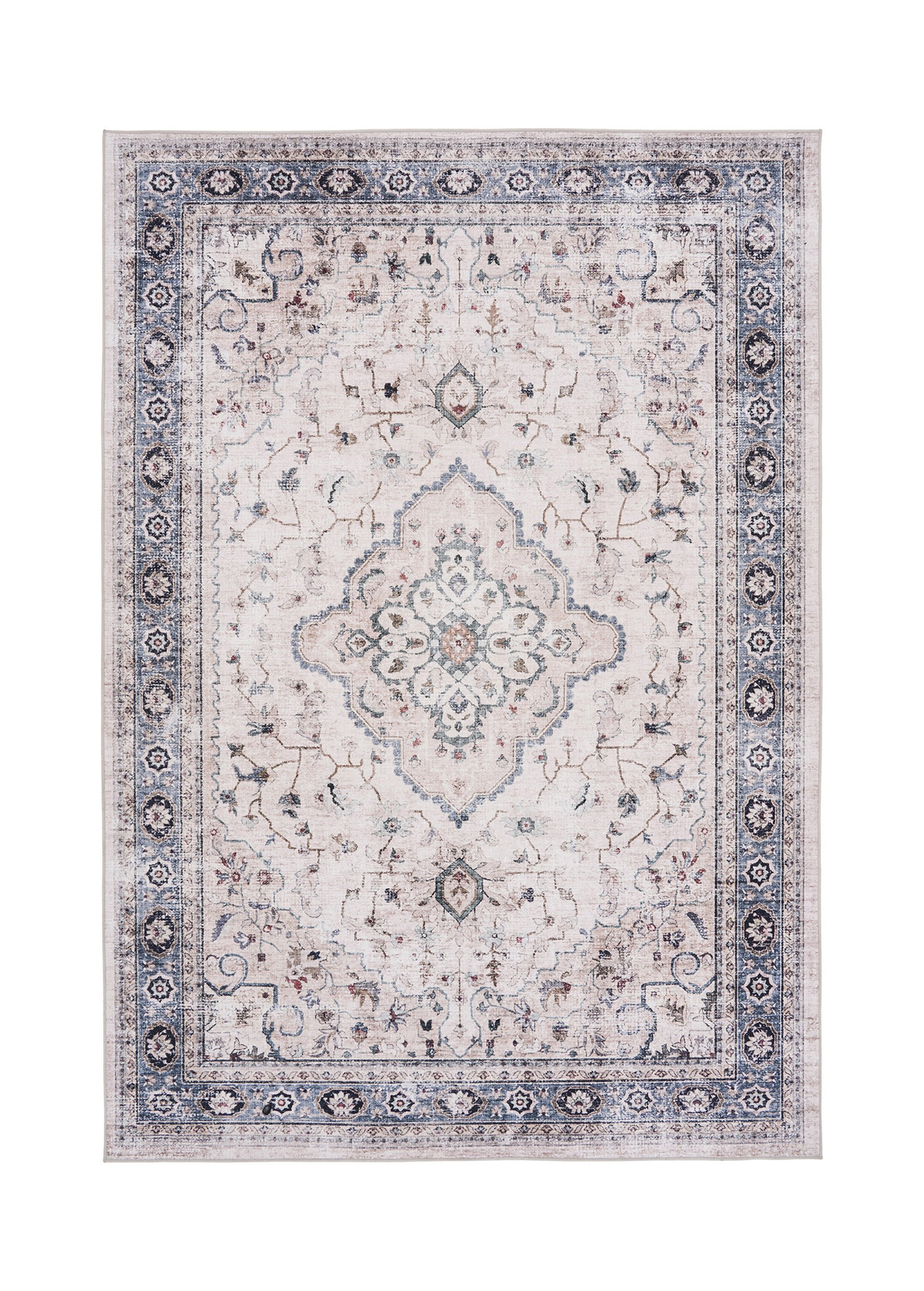 Tapis motif persan effet used HAVANA BLANC ET BEIGE ET BLEU HN-3981283 FA1