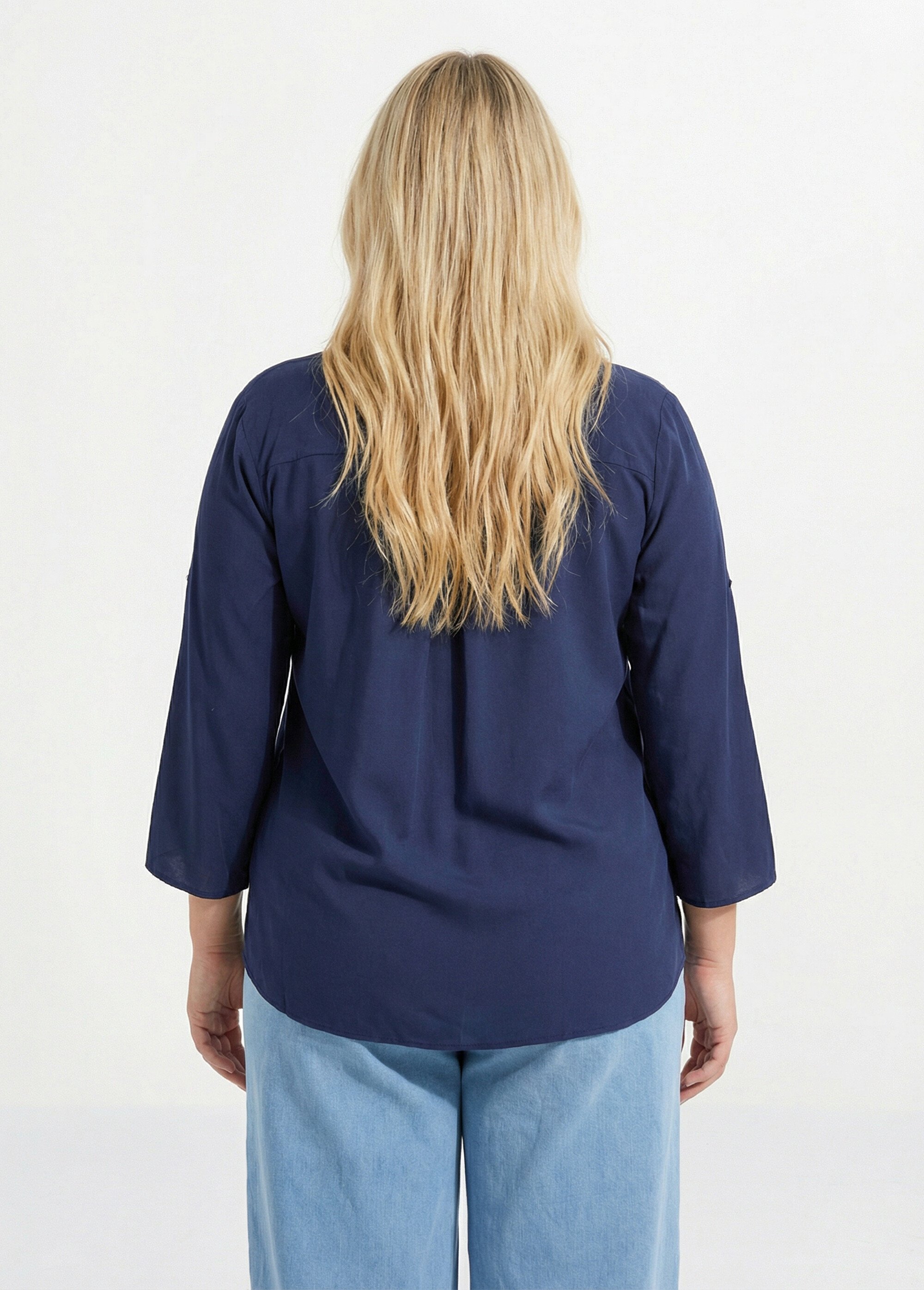 Tunique col tunisien et manches 3/4