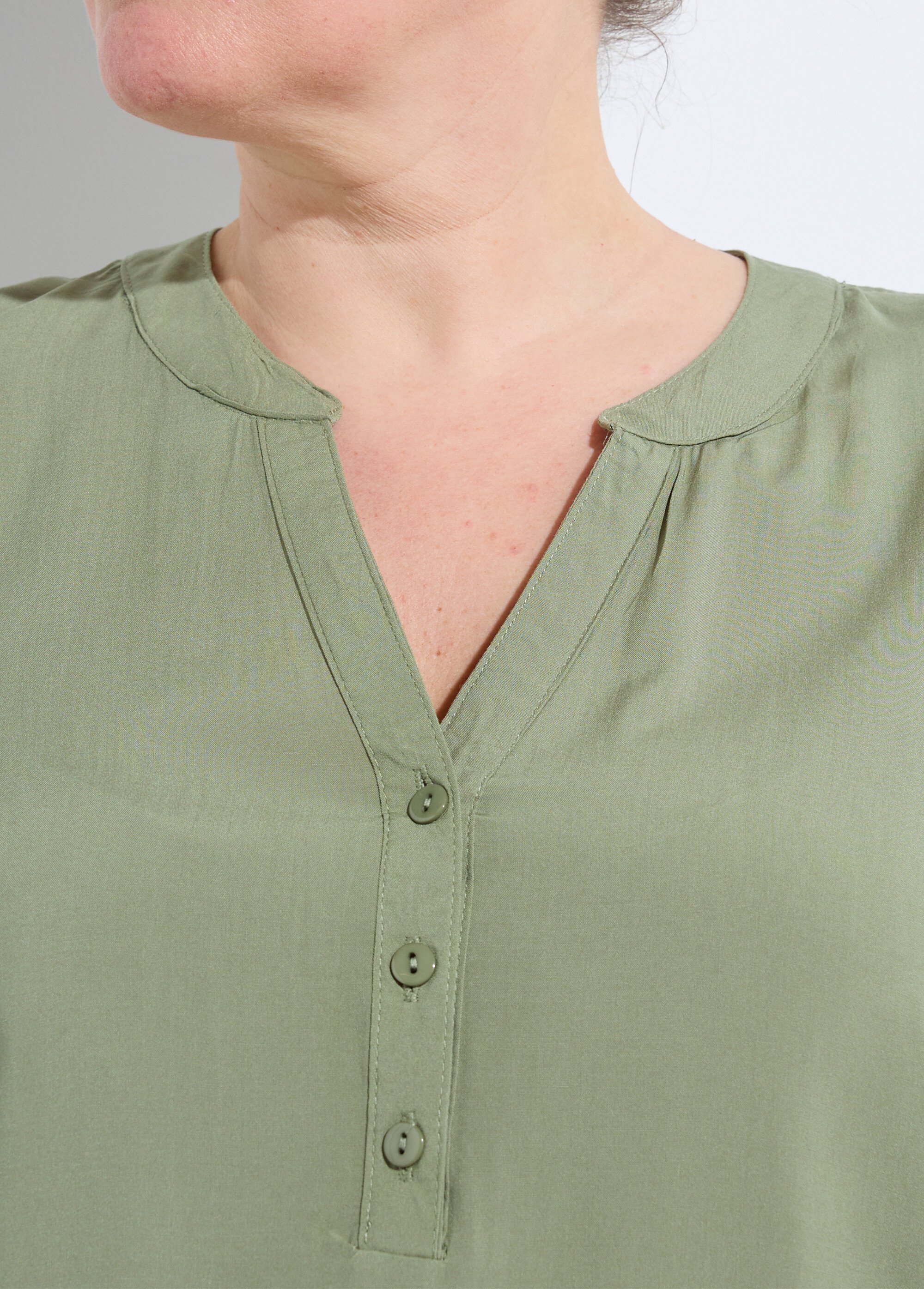 Tunique col tunisien et manches 3/4