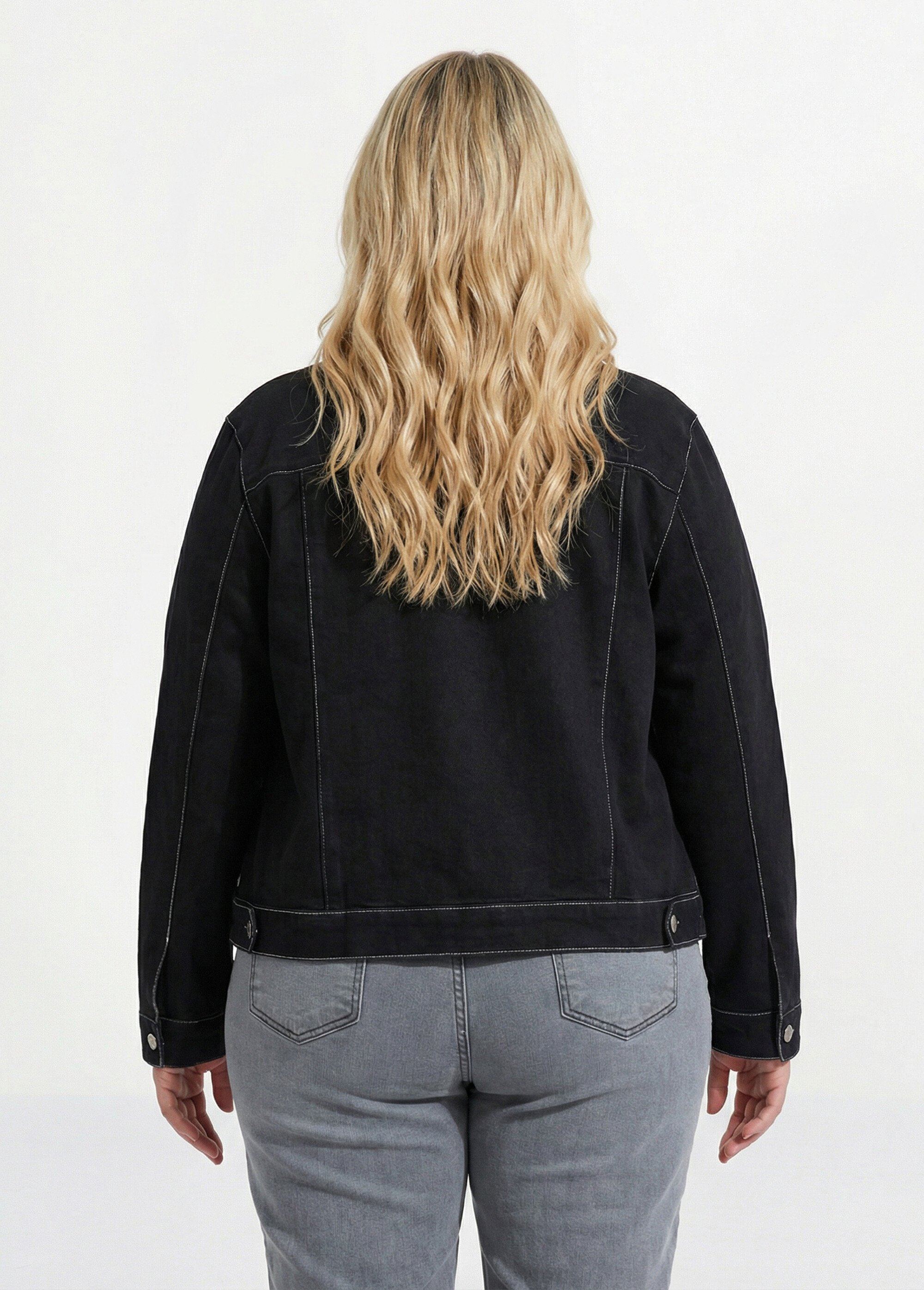 Veste en suédine détails contrastants