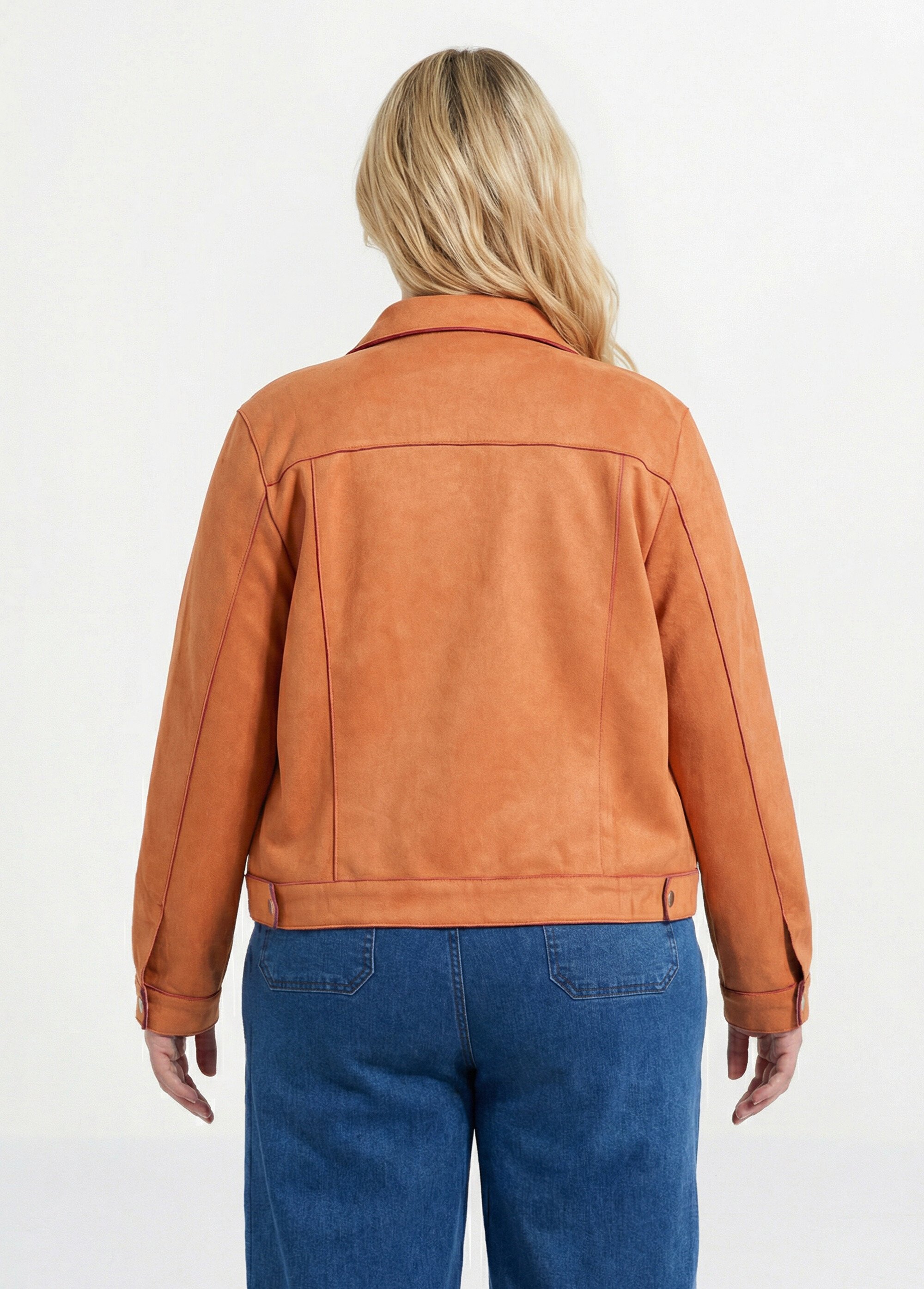 Veste en suédine détails contrastants