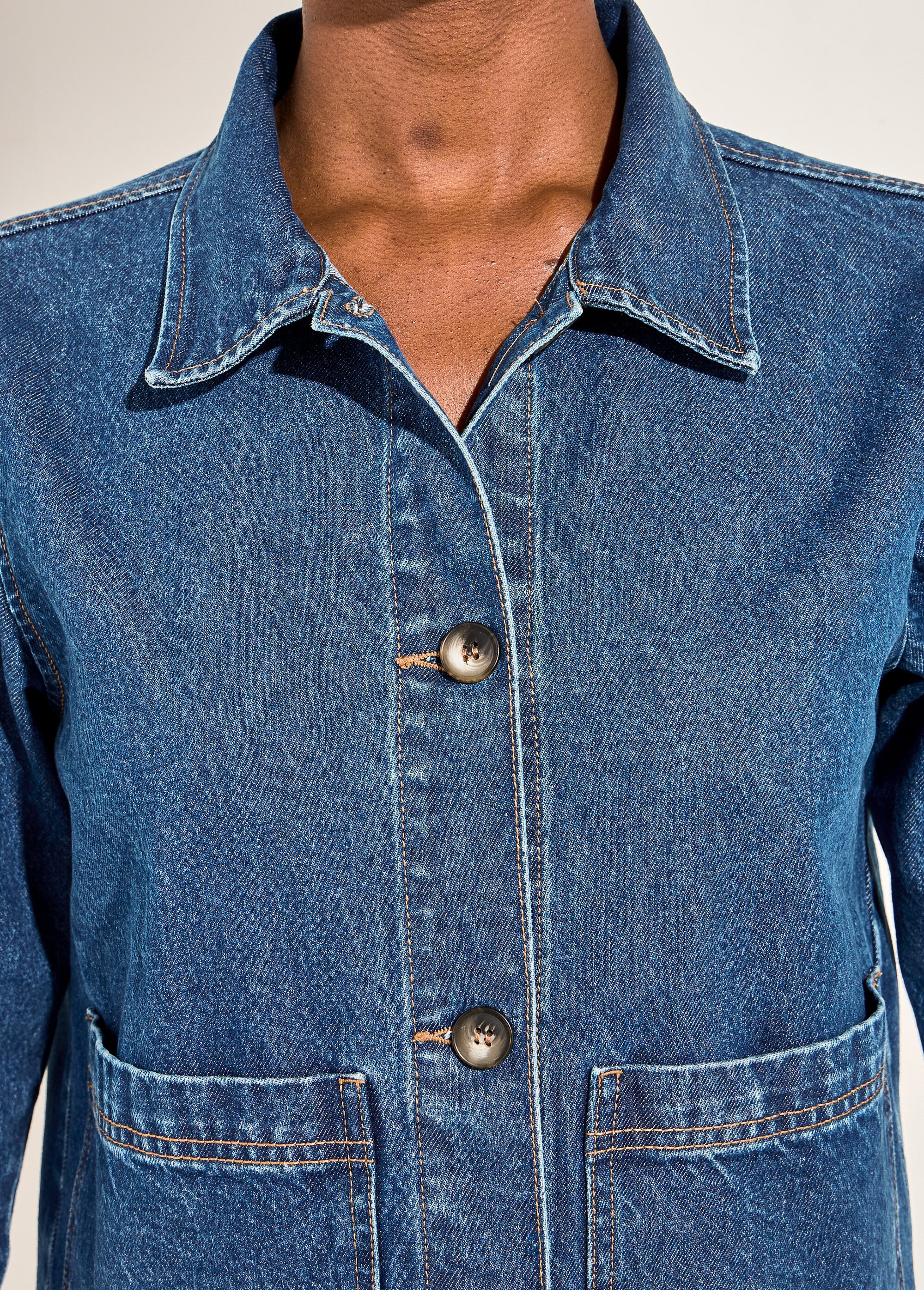 Veste worker boutonnée en jean