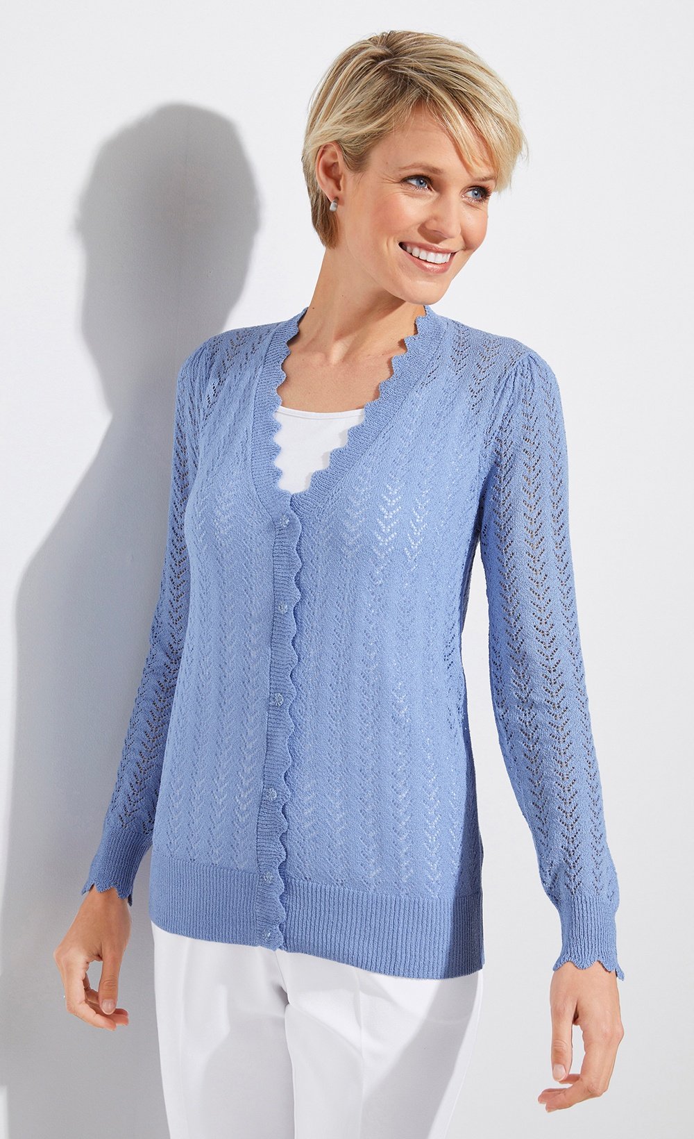 Cardigan maille fantaisie ajourée