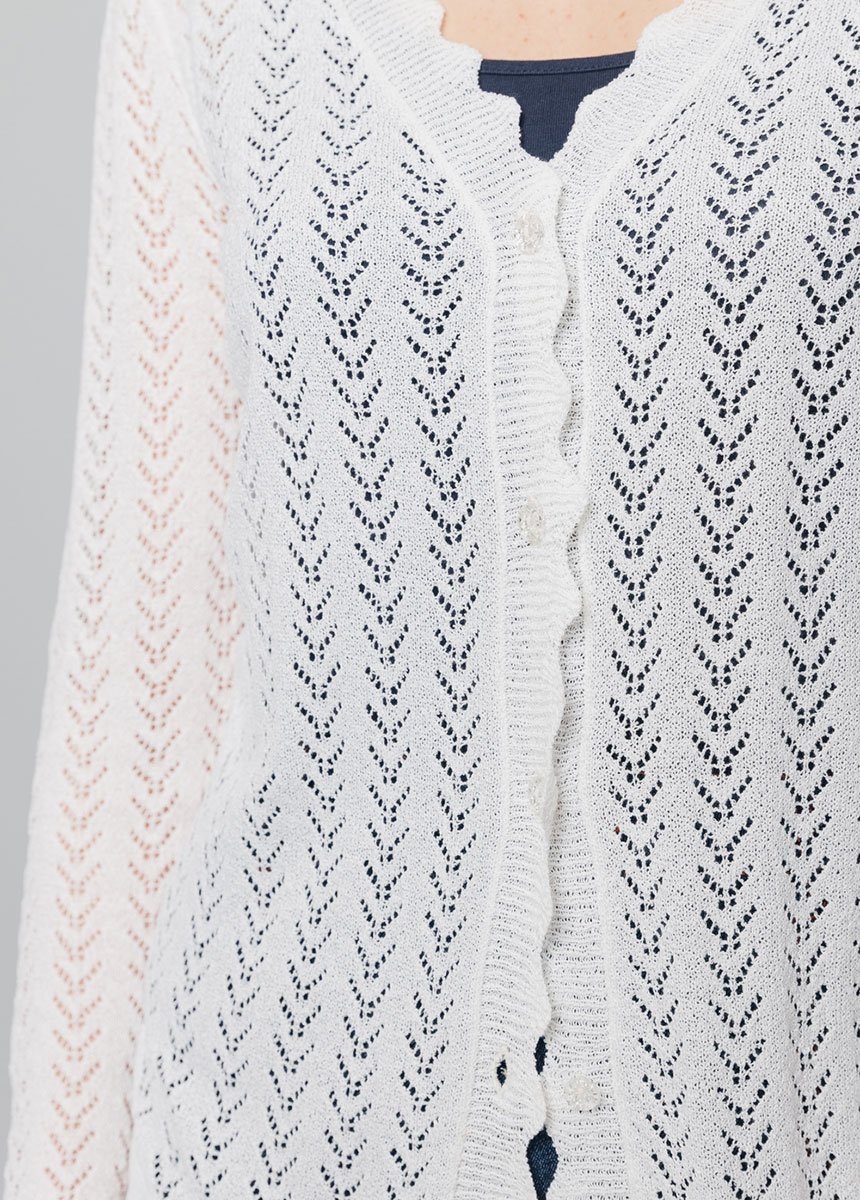 Cardigan maille fantaisie ajourée