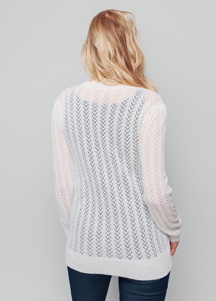 Cardigan maille fantaisie ajourée