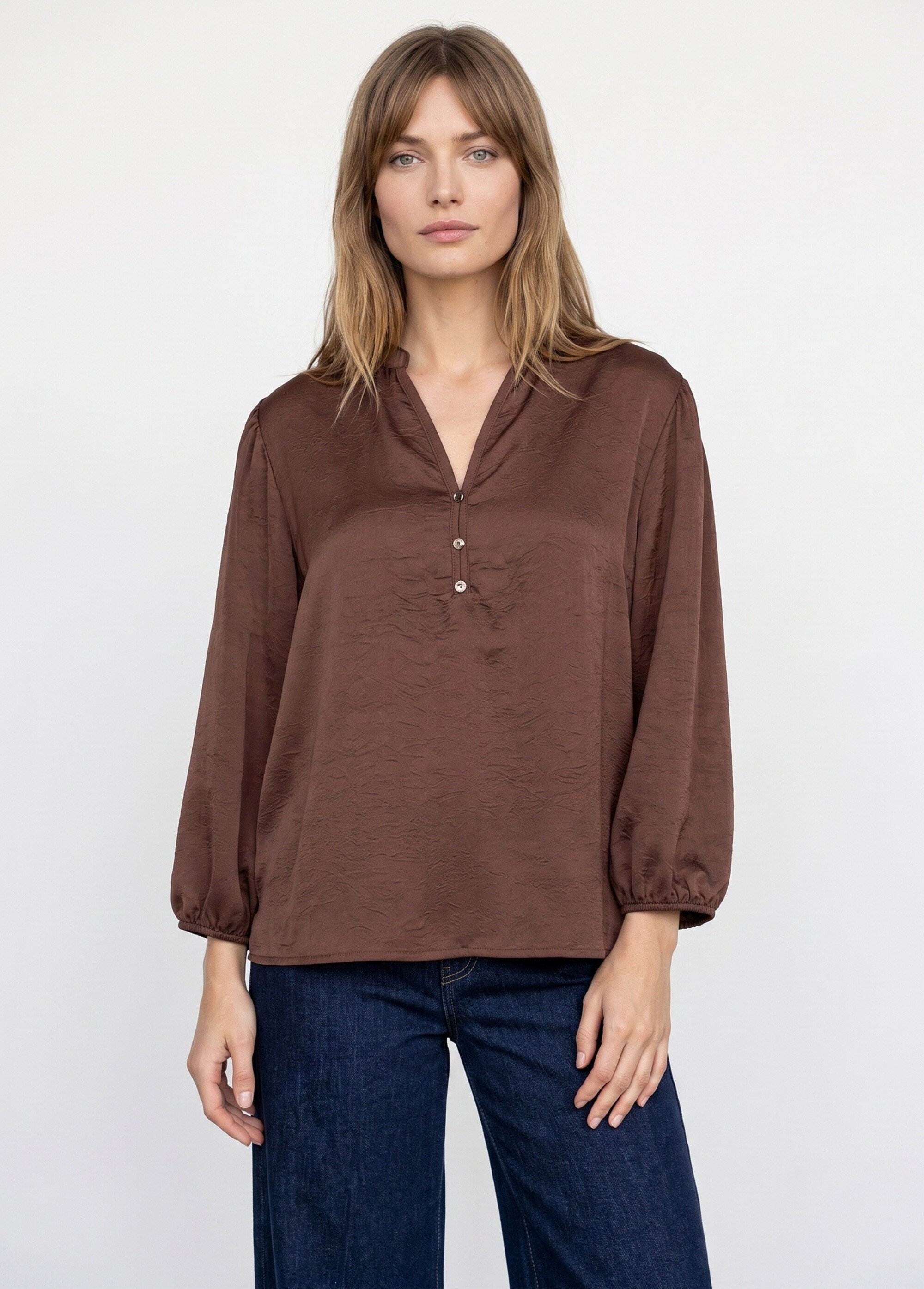 Chemisier satiné Femme Marron CORVAL FA1