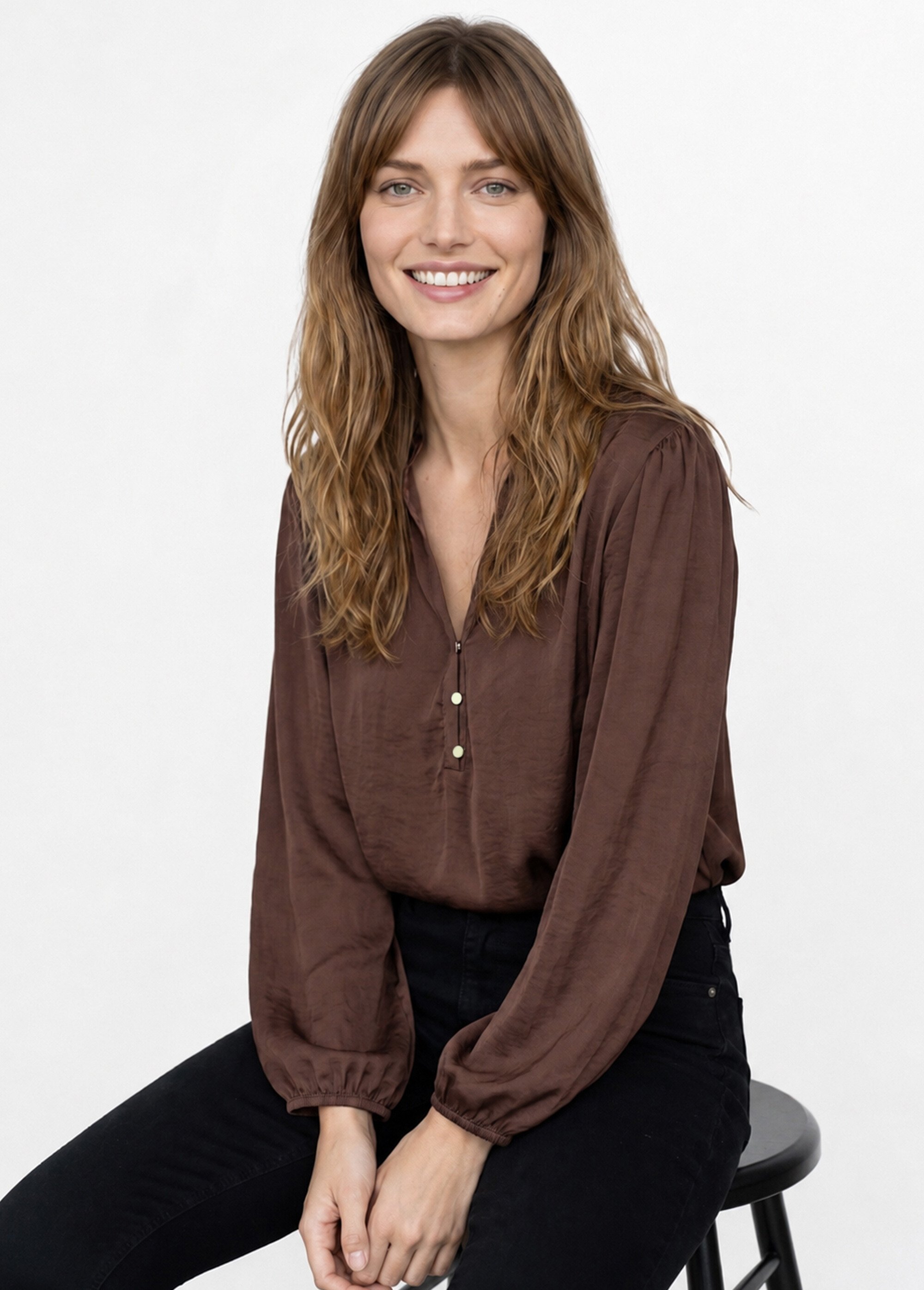 Chemisier satiné Femme Marron CORVAL MV1